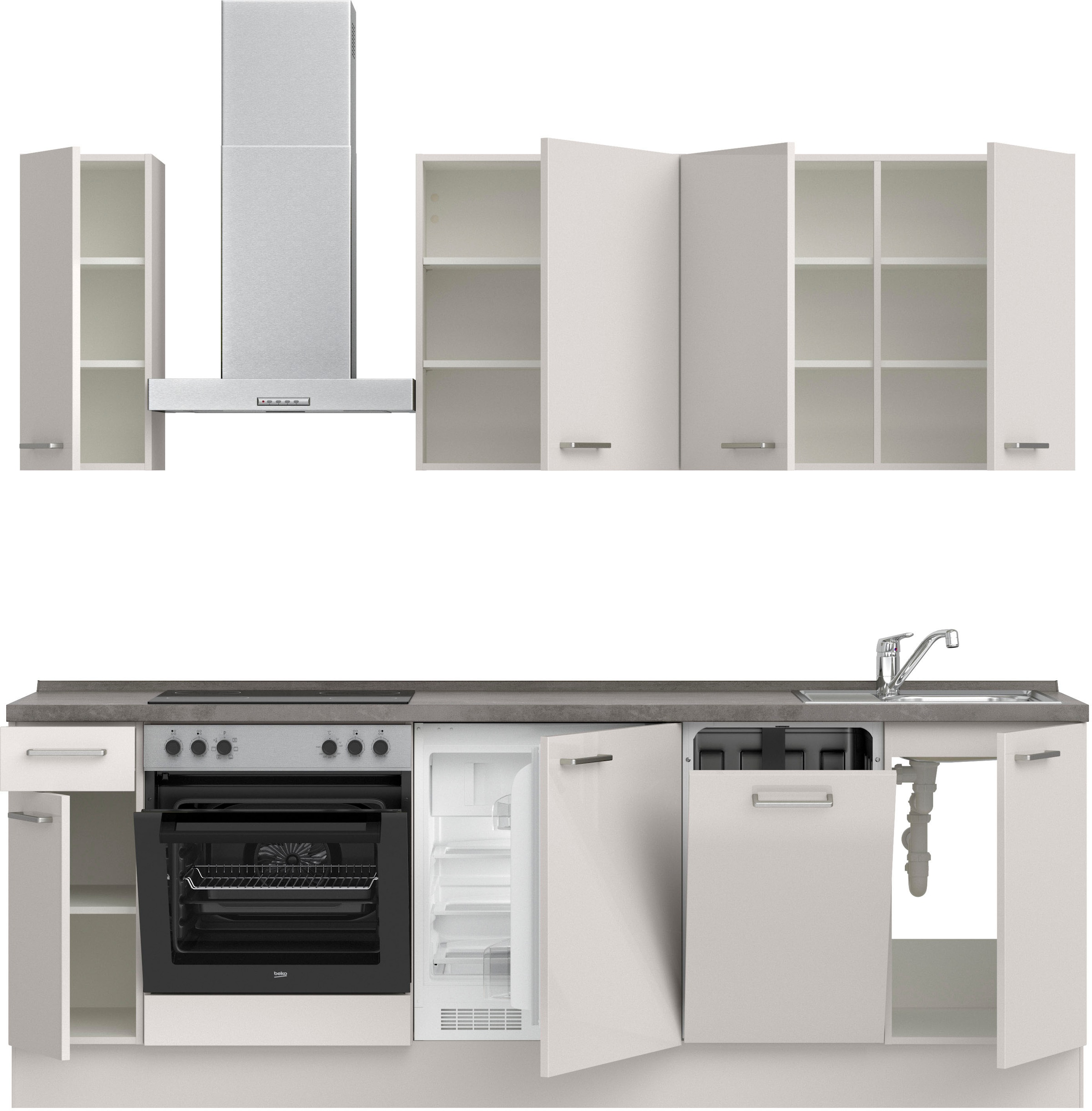 nobilia® Küchenzeile »"Flash I"«, vormontiert, Ausrichtung wählbar, Breite 240 cm, wahlw. mit E-Geräten