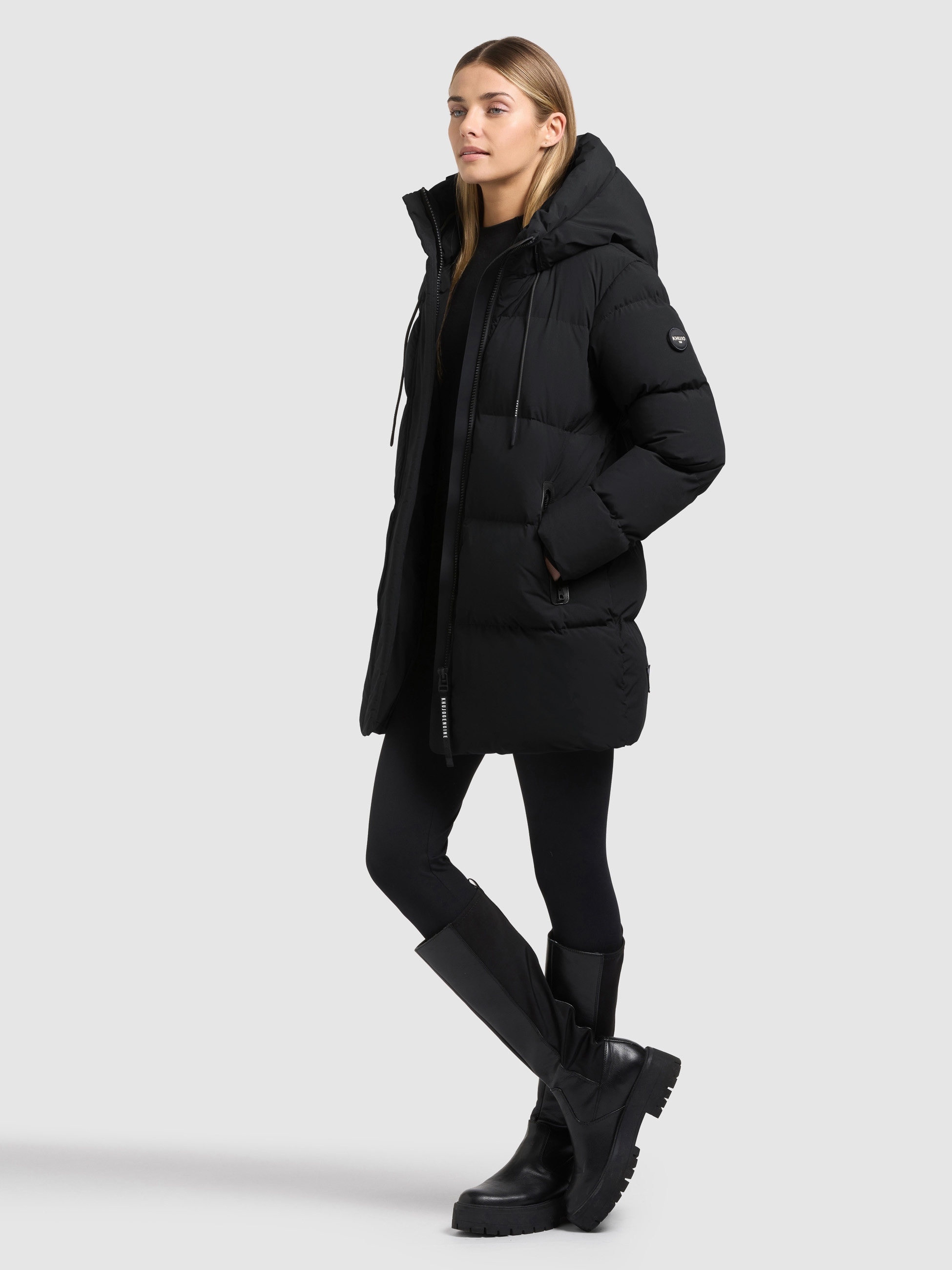 khujo Steppjacke »DROWN2 MATT« mit Kapuze Taschenbeutel mit Fleece
