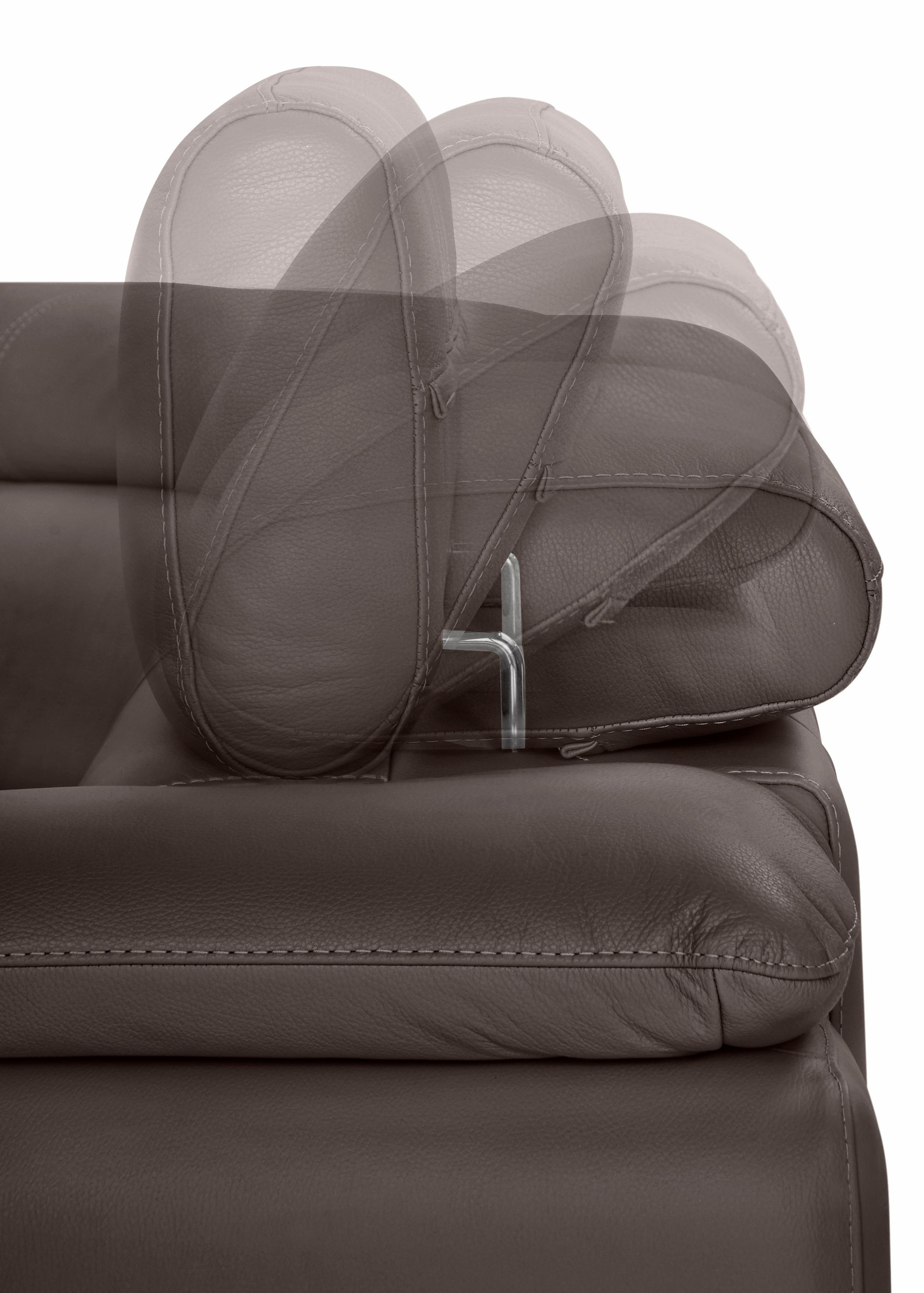 CALIA ITALIA Wohnlandschaft »Magic, italienisches Sofa zum Träumen, erstklassiger Sitzkomfort«, verstellbaren Kopfstützen zum Relaxen, in 2 Lederqualitäten, U-Form