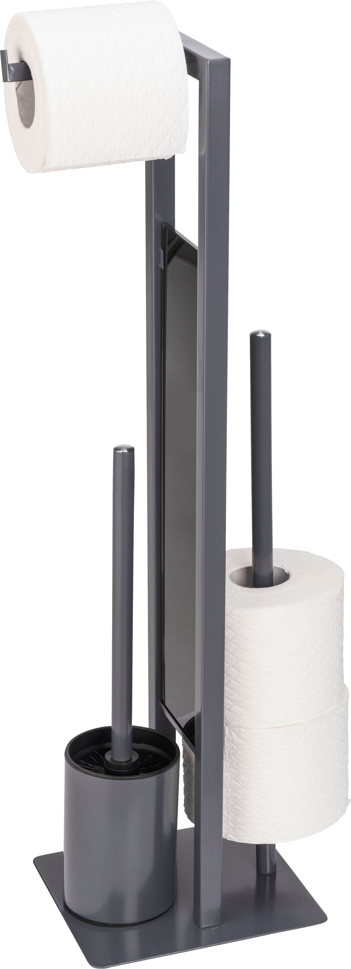 WENKO WC-Garnitur »Rivalta«, aus Stahl-Glas-Polypropylen, Sicherheitsglas online kaufen aus grau, Platte