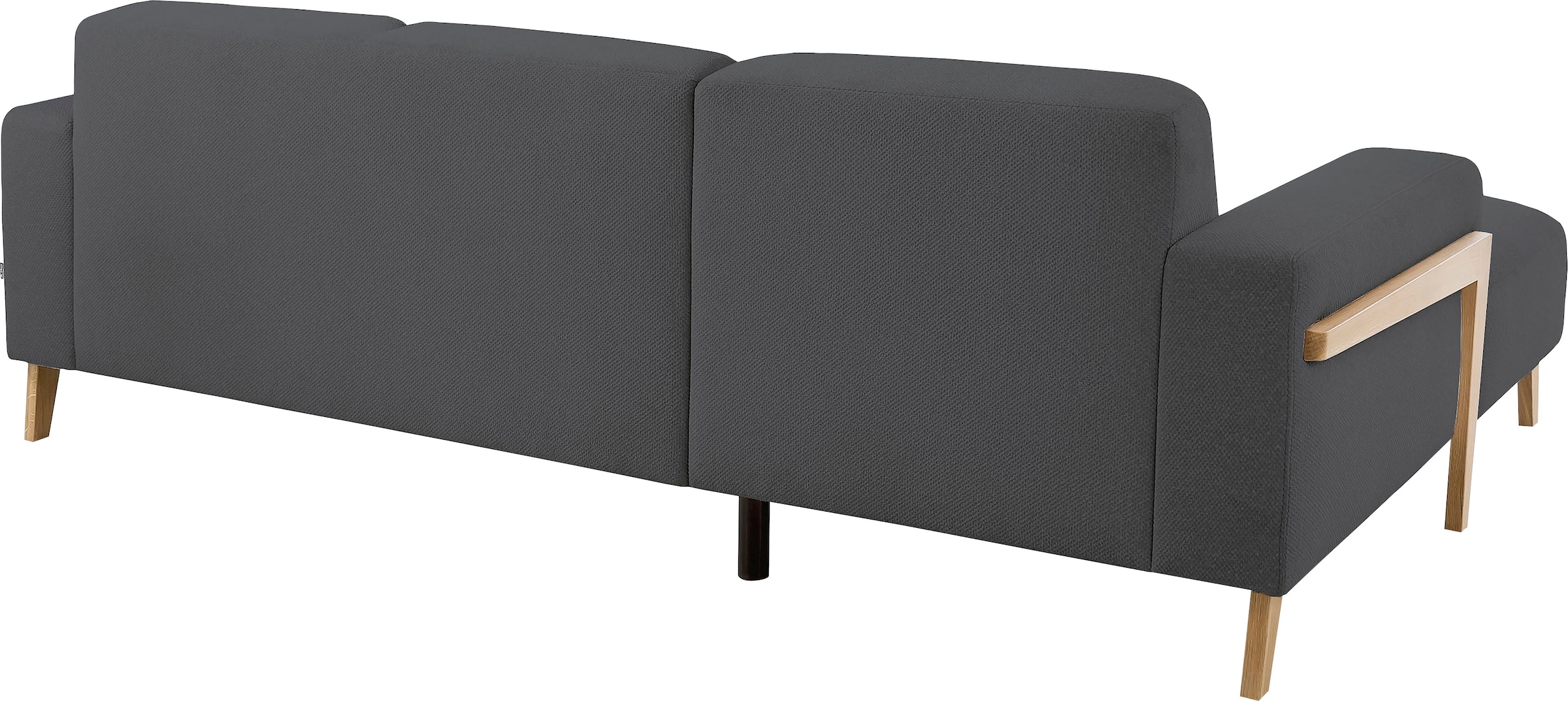 exxpo - sofa fashion Ecksofa »Starr, modern und klassisches Design, hochwertige Verarbeitung, bequem« L-Form, wahlw. elektrische Sitztiefenverstellung, Massivholzfüße