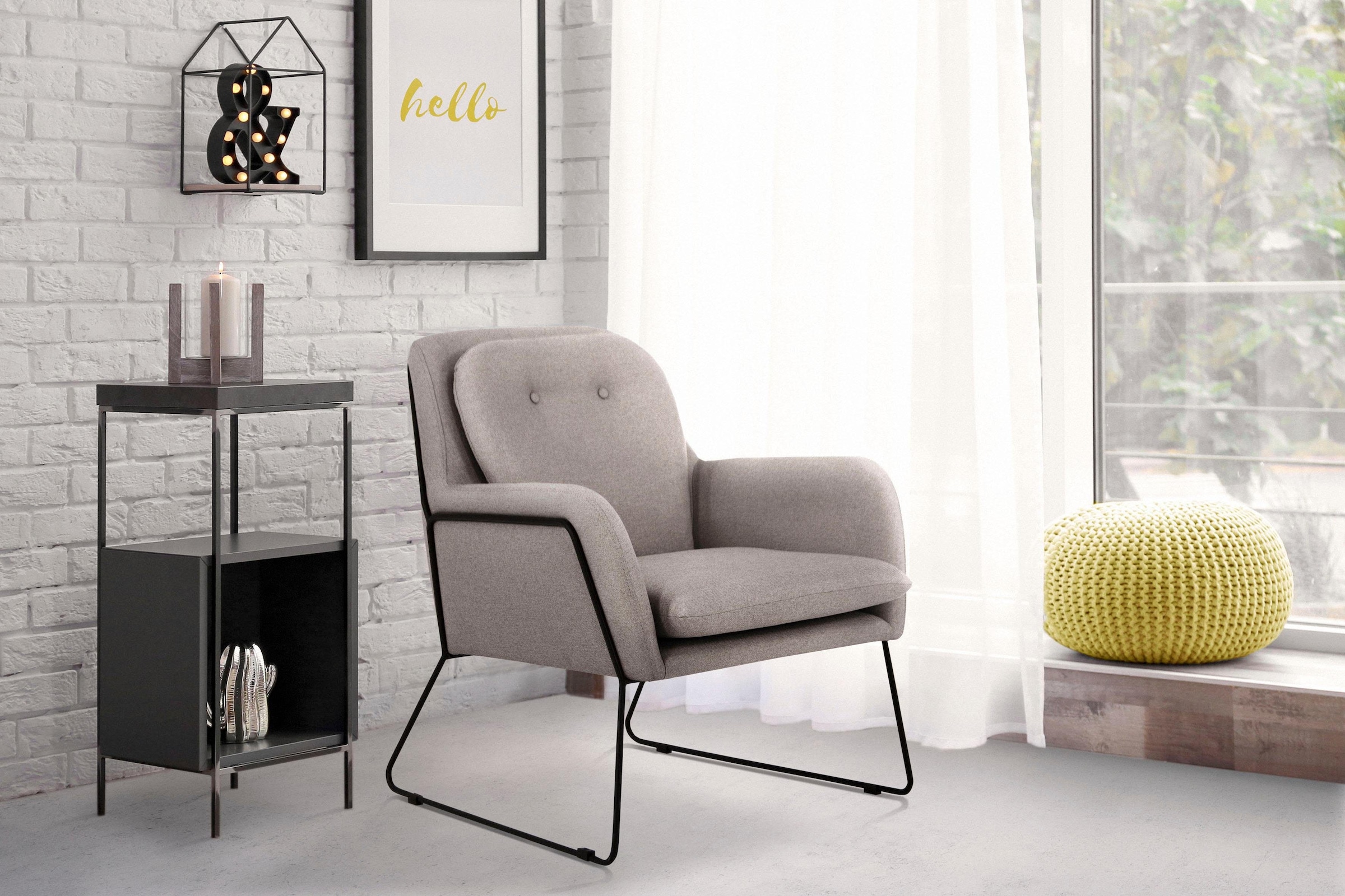 Home affaire Sessel »Flin Cocktailsesel« mit Knöpfen und Kissenoptik im Rüc günstig online kaufen