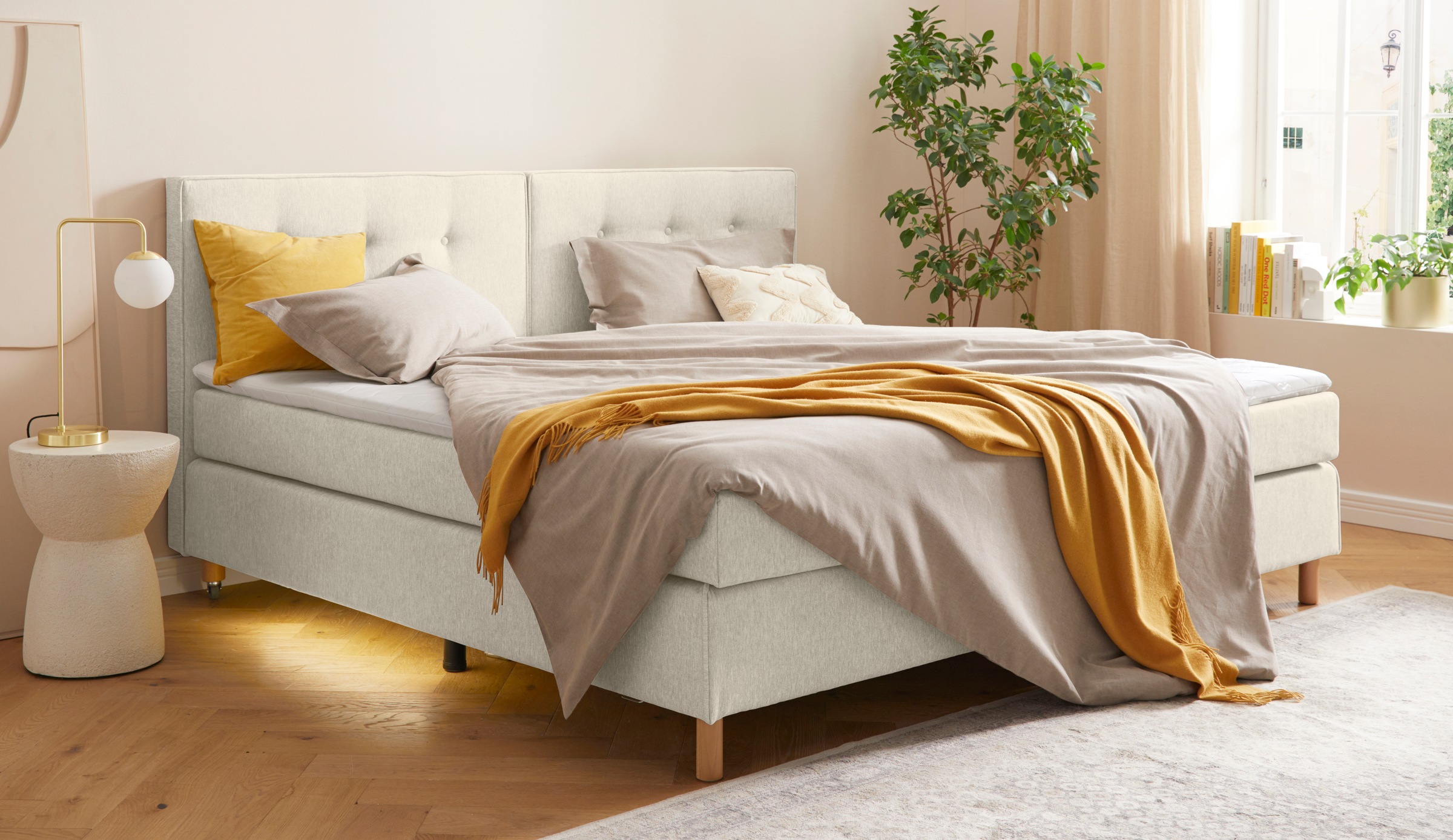 Home affaire Boxspringbett »Heimatblick 100x200cm beliebig erweiterbar zu Doppel- und Familienbett«, Einzelbett, Hotelbett erhältlich in H2,H3 & H4
