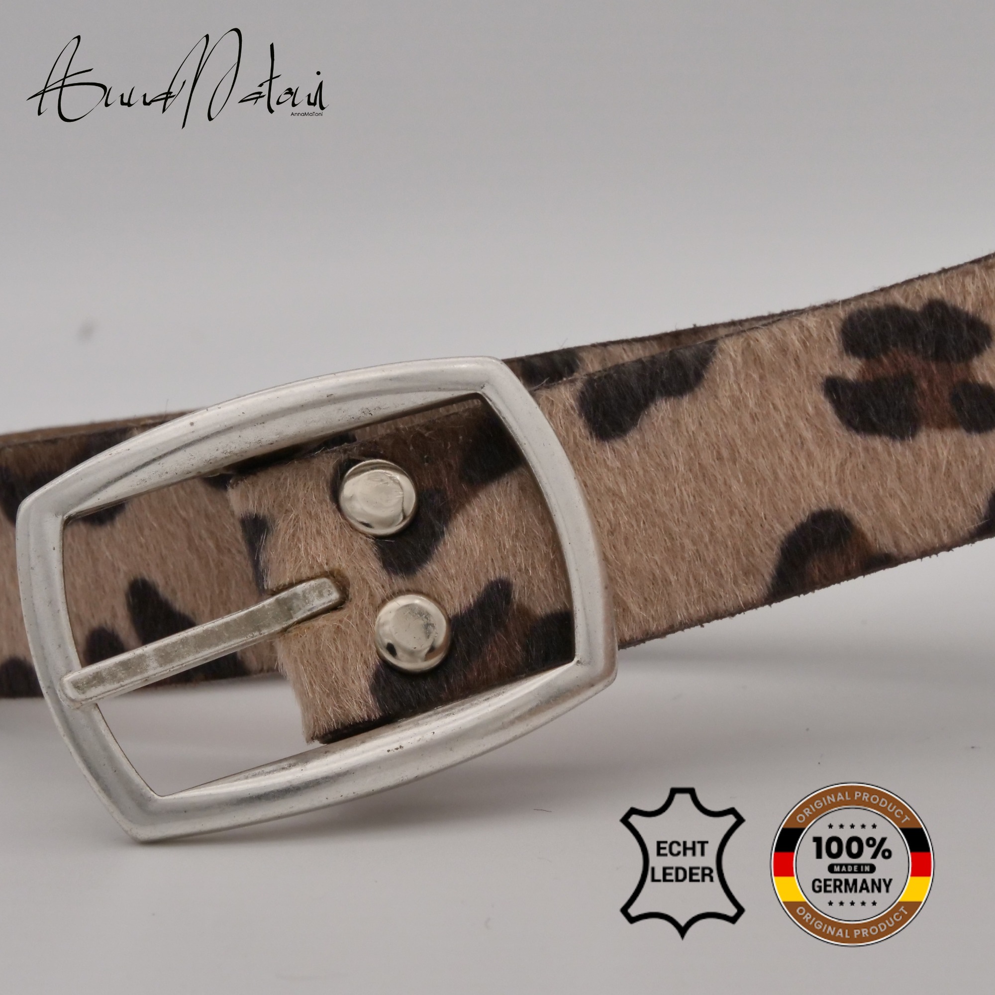 AnnaMatoni Ledergürtel »AnnaMatoni Damen Ledergürtel in hochwertigem Kunstfell in Leo«