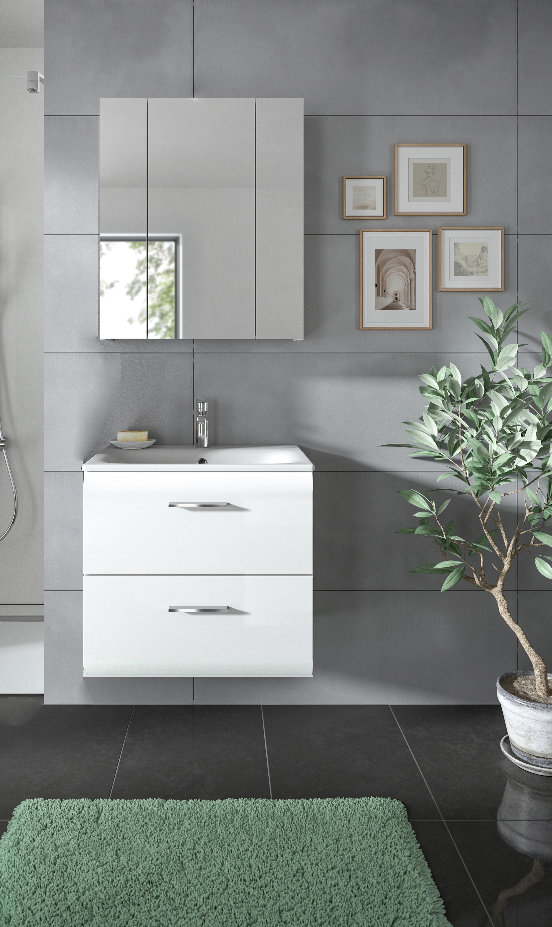 INOSIGN Badezimmer-Set Set, 3 Stk. tlg. Florenz, Badkombination 3-tlg., Wei günstig online kaufen