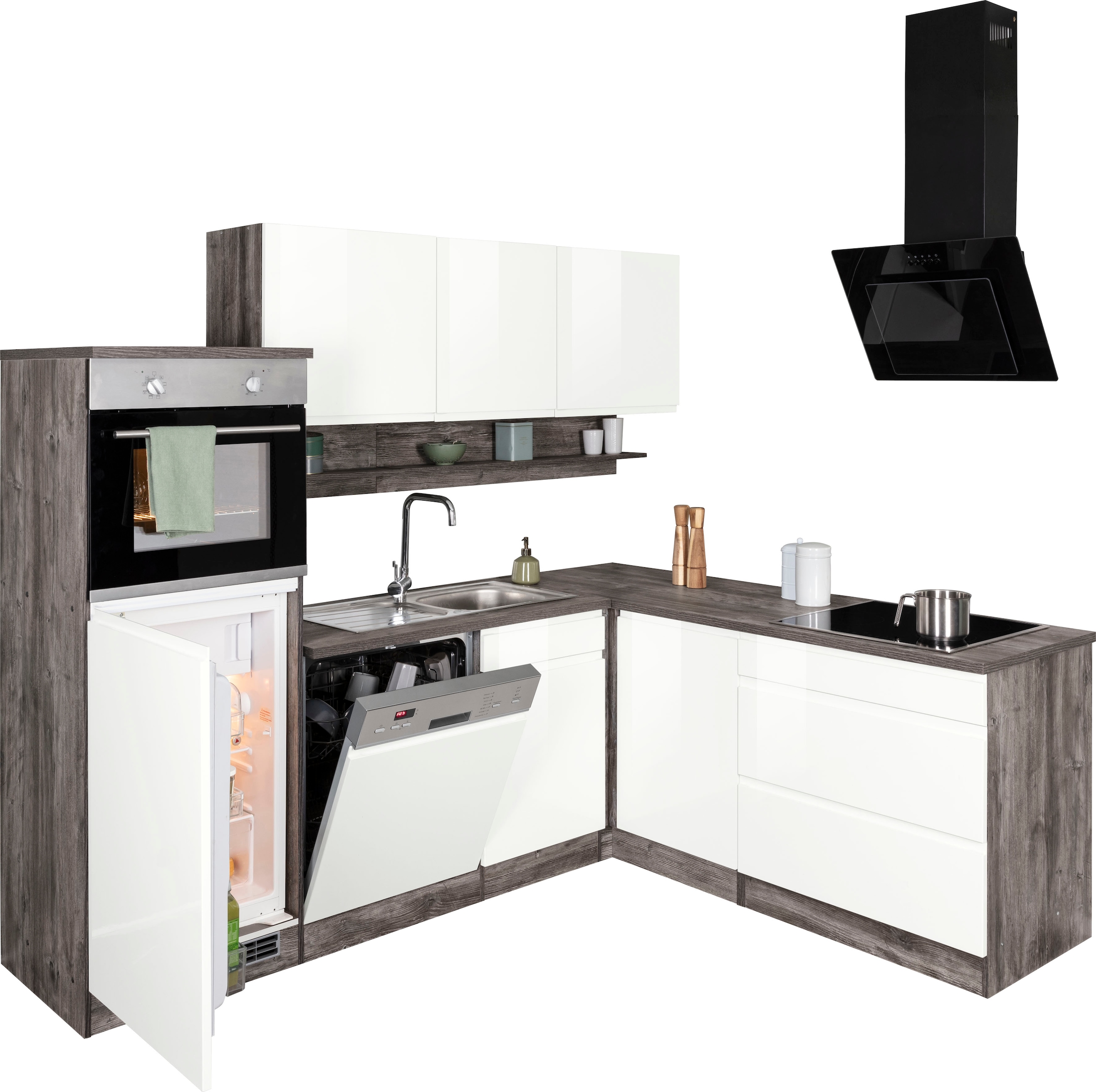 KOCHSTATION Winkelküche »KS-Virginia«, Stellbreite 230/190 cm, mit E-Geräten