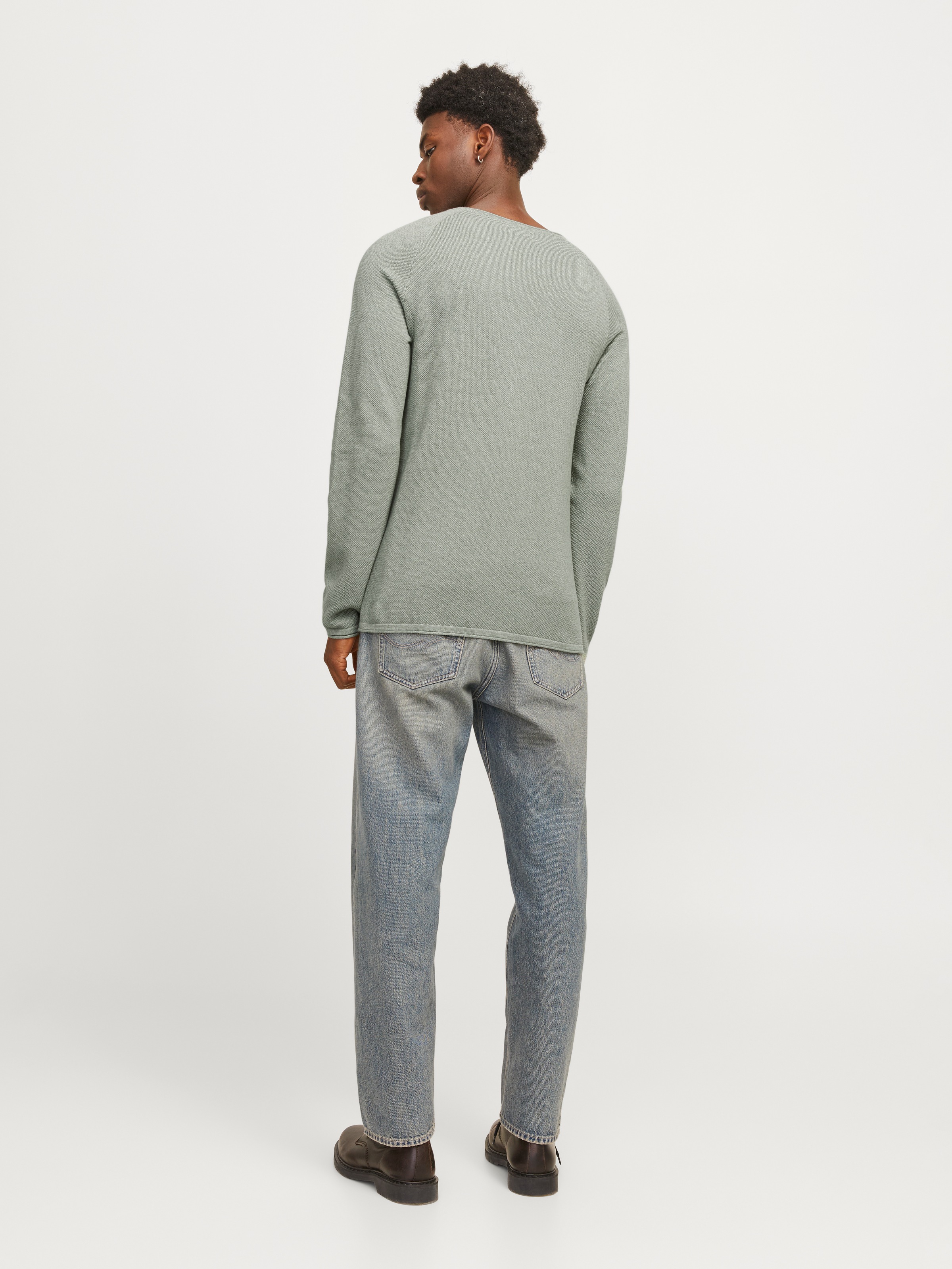Jack & Jones Rundhalspullover »JJEHILL KNIT CREW NECK NOOS« mit Strukturstrick