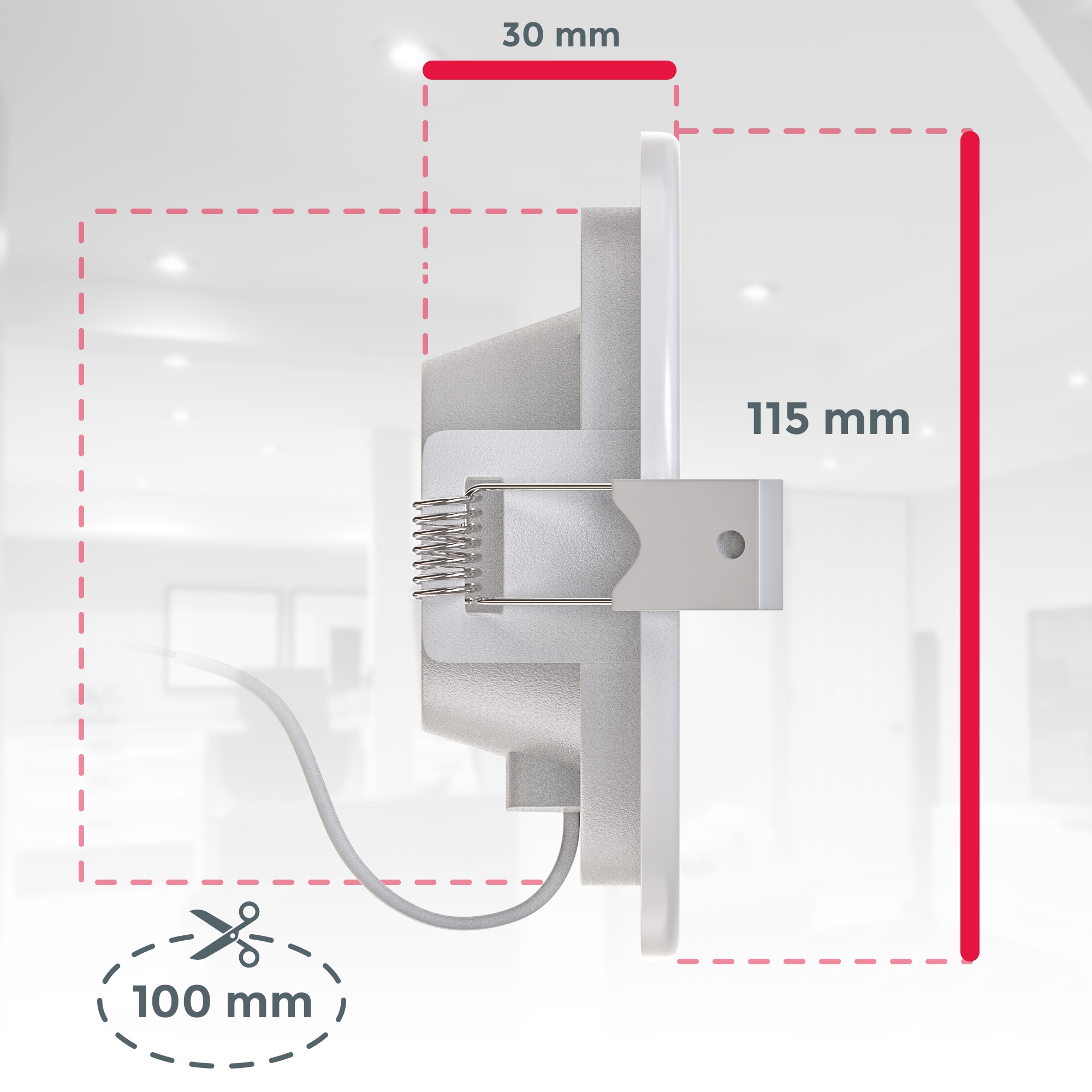 B.K.Licht LED Einbauleuchte »3er Set Bad Einbaustrahler, IP44 geschützt, flache Einbauspots«, Leuchtmittel LED-Modul | LED fest integriert, 3.000K, 450Lm, 6W, Kunststoff, 11,5 x 3 cm, Weiß