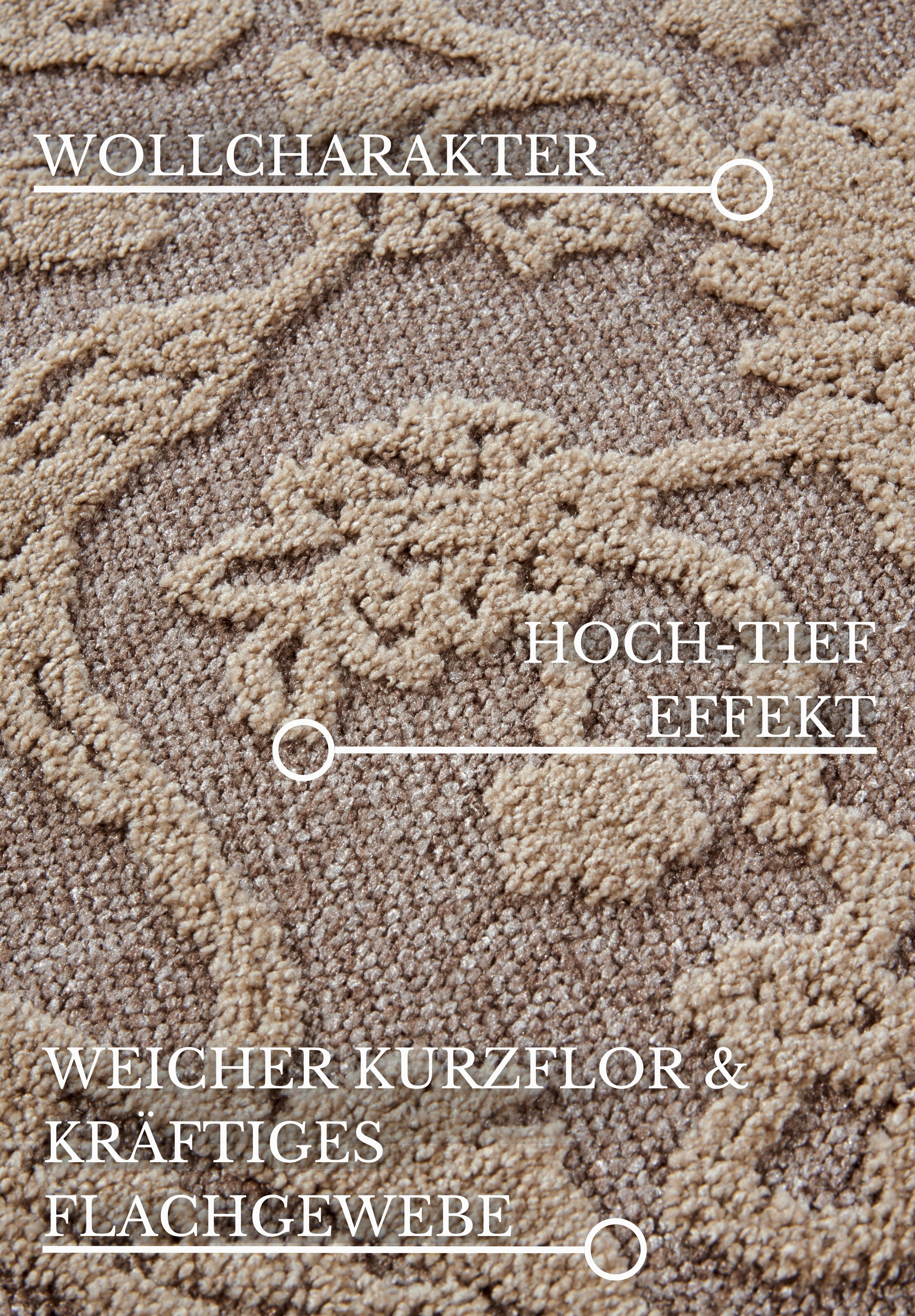 Villeroy & Boch Teppich »Ambroise«, rechteckig, 5,5 mm Höhe, Nachhaltig, Wohnzimmer, Schlafzimmer, Modern, Hoch-Tief Effekt, Flur