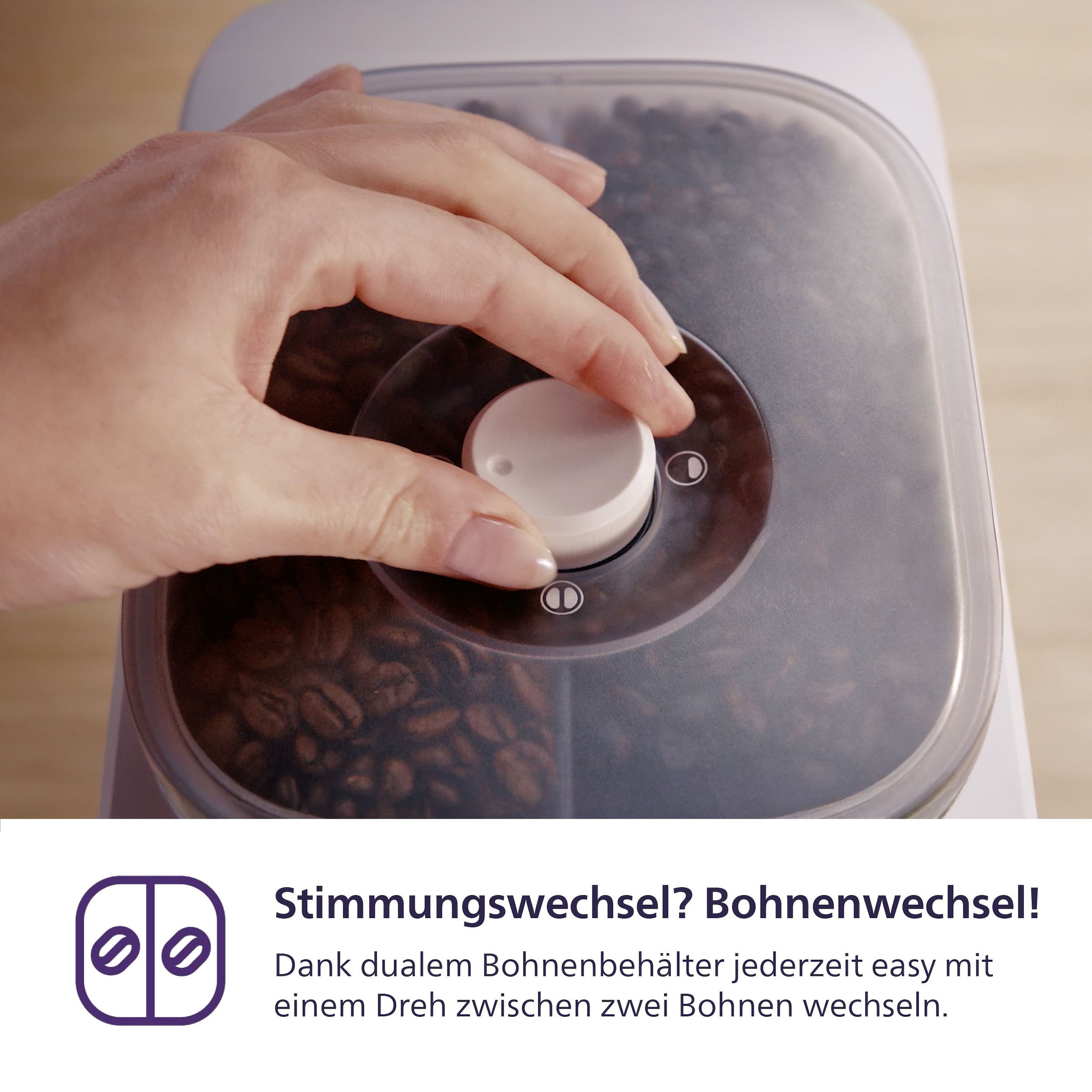 PHILIPS baristina Espressomaschine »mit Bean swap BAR320/00 mit Mahlwerk für ganze Bohnen« Doppelter Bohnenbehälter, 16 bar Pumpendruck, Naturweiß​