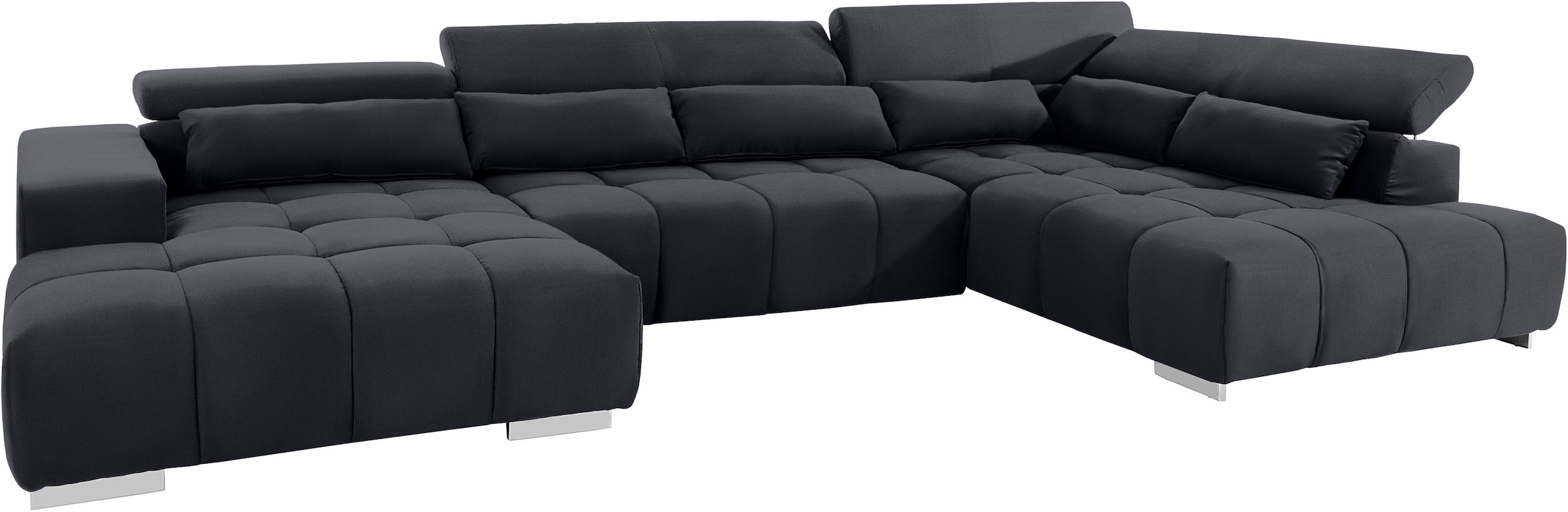 COTTA Wohnlandschaft »Orion U-Form«, mit Kopfteilverstellung & 6 Nierenkissen