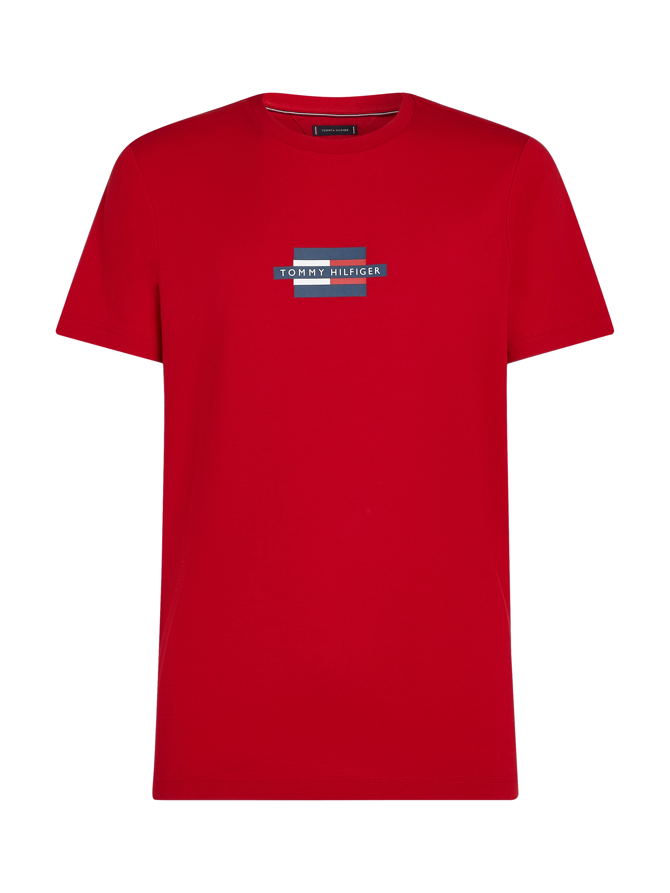 Tommy Hilfiger Kurzarmshirt »FLAG BOX TEE«, Mit Rundhalsausschnitt