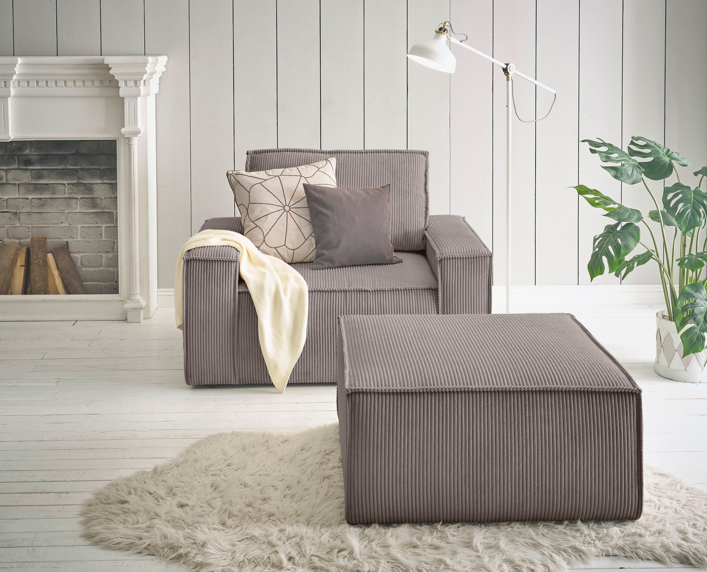 Home affaire Sessel »SHERWOOD« Loveseat und Hocker im Set, passend zur Pols günstig online kaufen