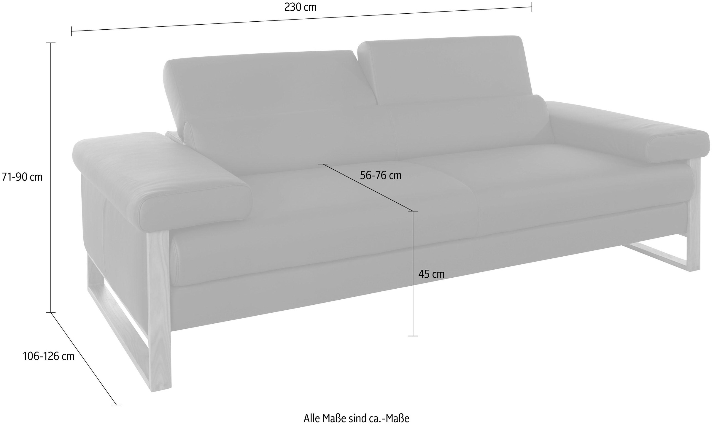 German auf 2016, 230 cm »finn«, W.SCHILLIG kaufen 2,5-Sitzer Award Design natur, Nussbaum Breite Raten Fußgestell