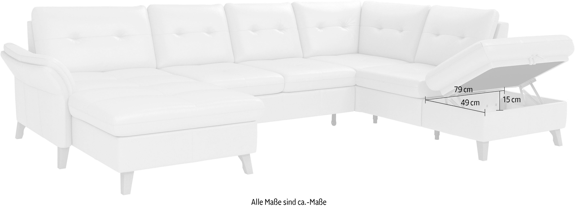 sit&more Wohnlandschaft »Göteborg«, inkl. Sitztiefenverstellung, wahlweise mit Bettfunktion & Bettkasten