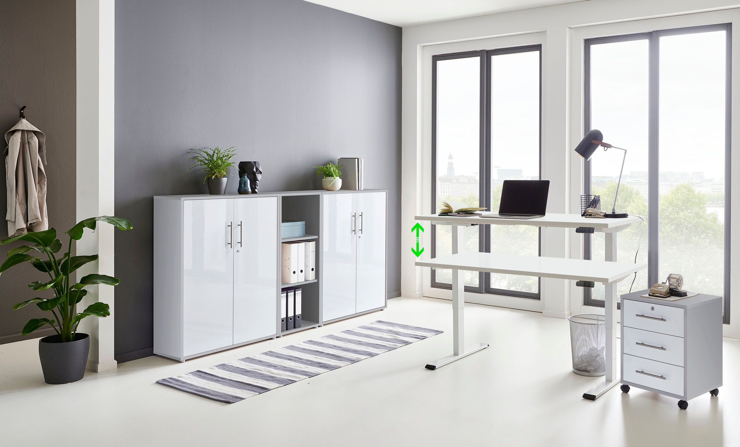 mit Möbel 5 St.), kaufen Büromöbel-Set online höhenverstellbarem (Set, Schreibtisch BMG »Tabor«, elektrisch