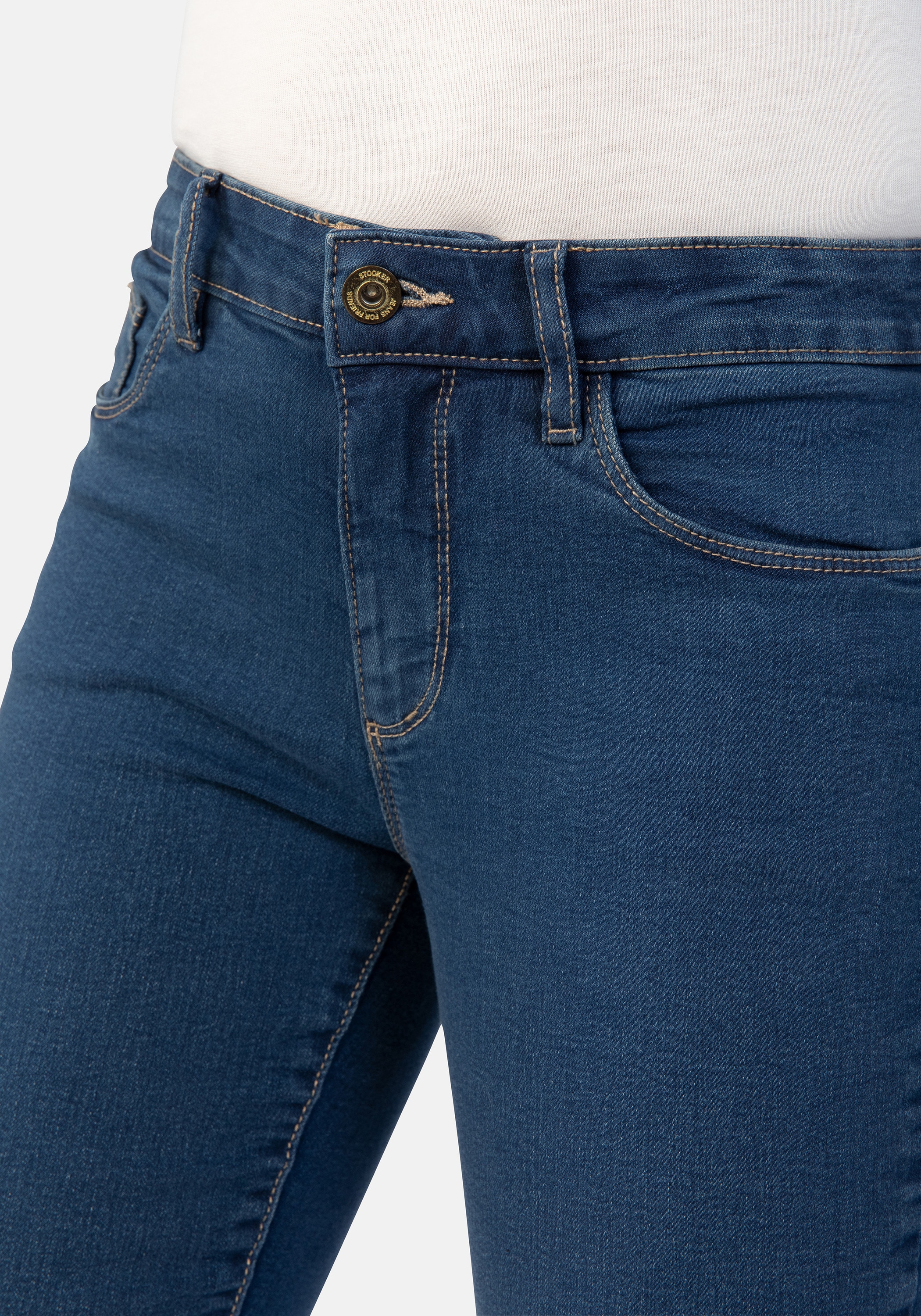 STOOKER WOMEN 5-Pocket-Jeans »Florenz Denim Slim Fit Jeans« Slim Fit Casual Clean Wash Denim Jeans für Damen