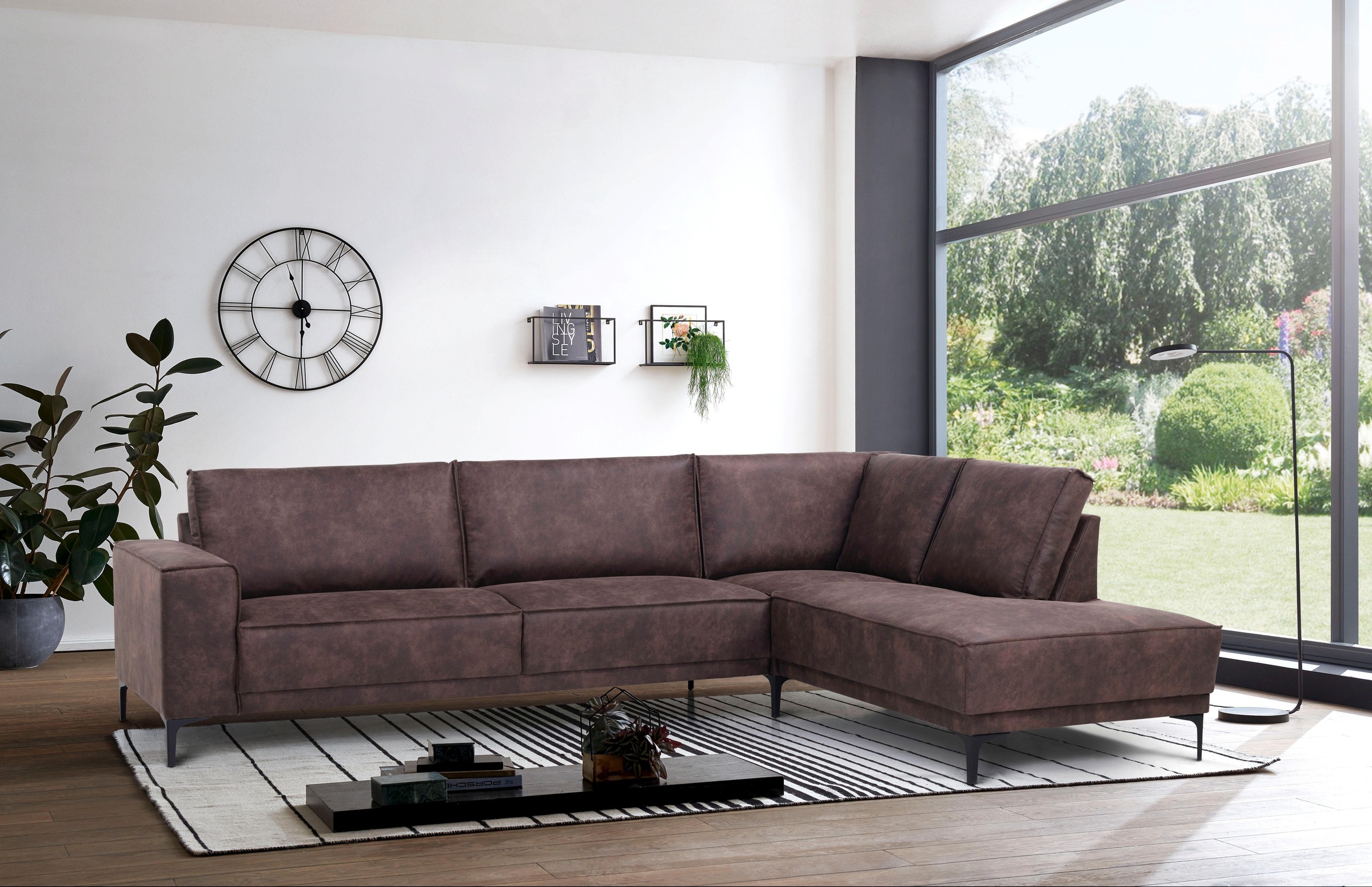 PLACES OF STYLE Ecksofa »Polsterecke Oland, Struktur, Flachgewebe, Luxus-Mi günstig online kaufen