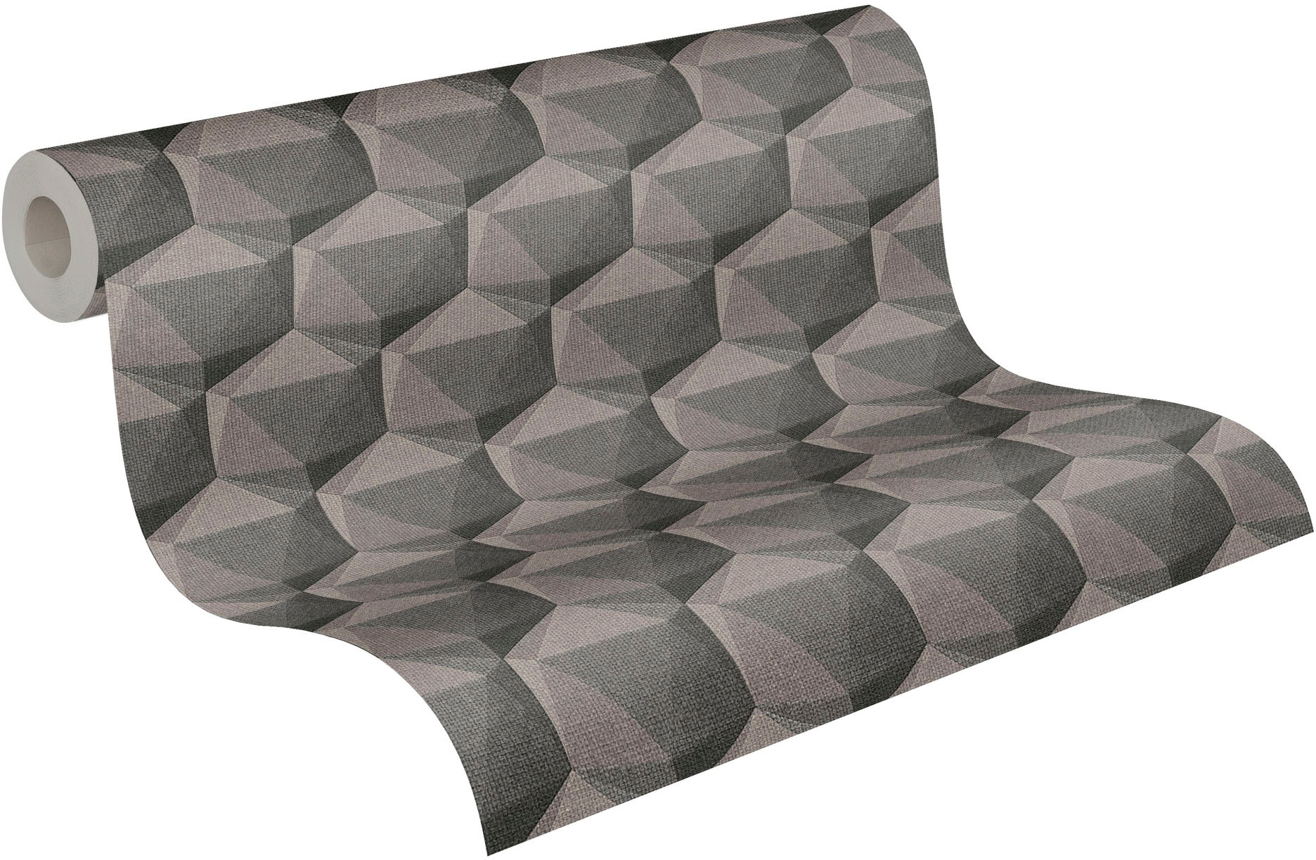 A.S. Création Vliestapete »Nara Grafisch 3D Effekt«, matt-gemustert-neutral, 3D Muster Grafiktapete Tapeten Wohnzimmer Schlafzimmer Küche Flur Büro