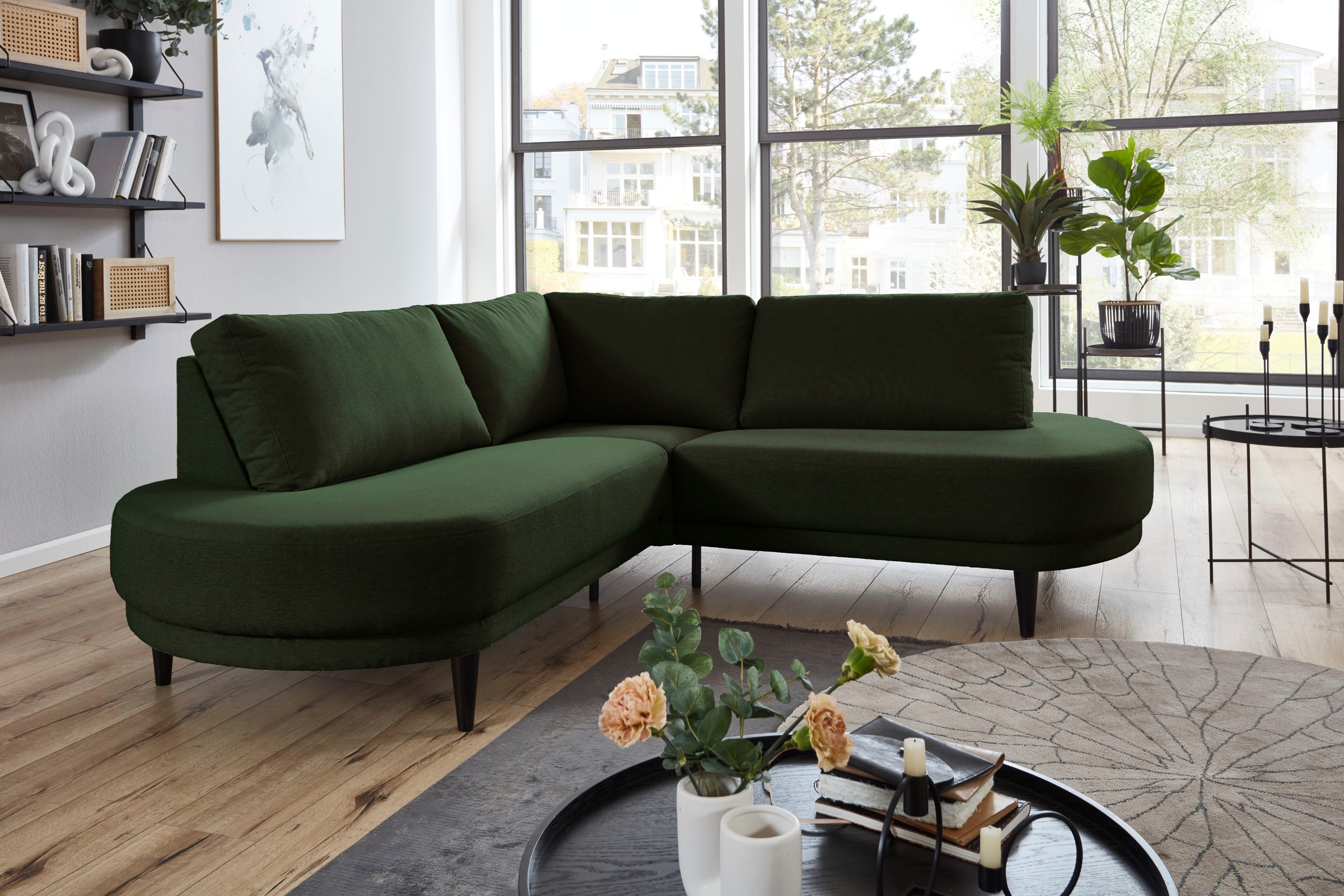ATLANTIC home collection Ecksofa »Ronny L-Form«, mit Wellenunterfederung, o günstig online kaufen