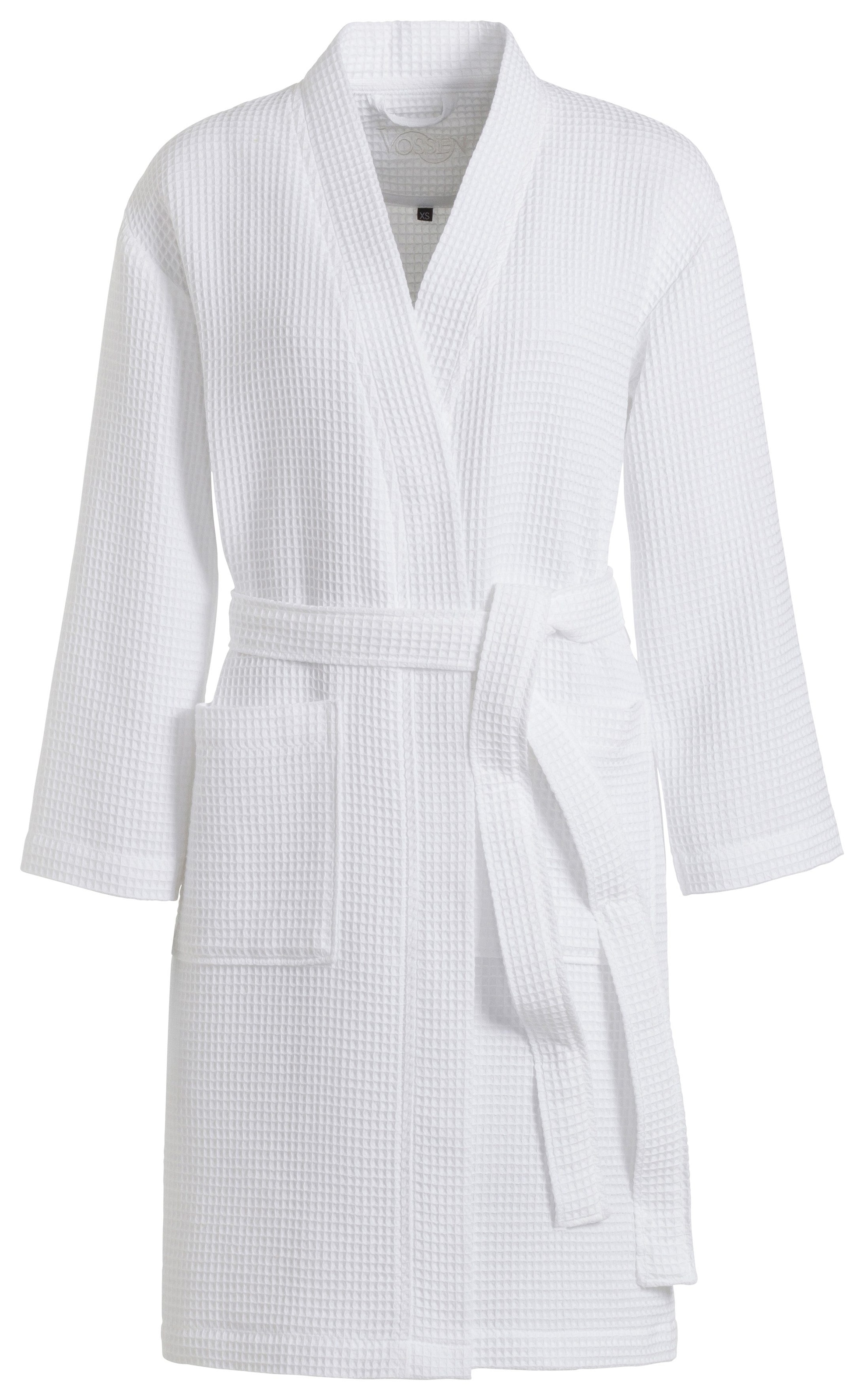 Vossen Unisex-Bademantel »Rom, ideal für Sauna & Spa, Hotelbademantel, Morgenmantel«, (1 St.), für Damen & Herren, Waffelpiqué-Struktur, in leichter Qualität