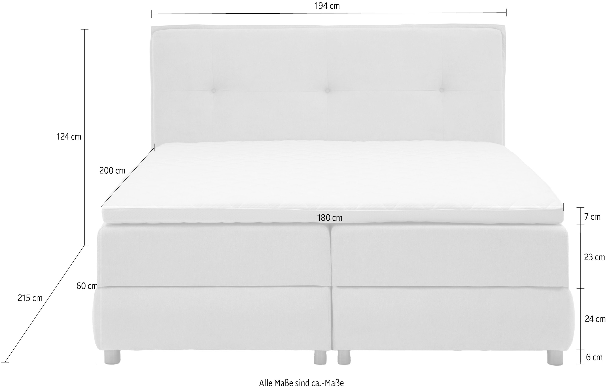 5. Bild von ATLANTIC home collection Boxspringbett »Tilo«, mit Tonnentaschen-Federkernmatratze, inkl. Bettkasten und Topper