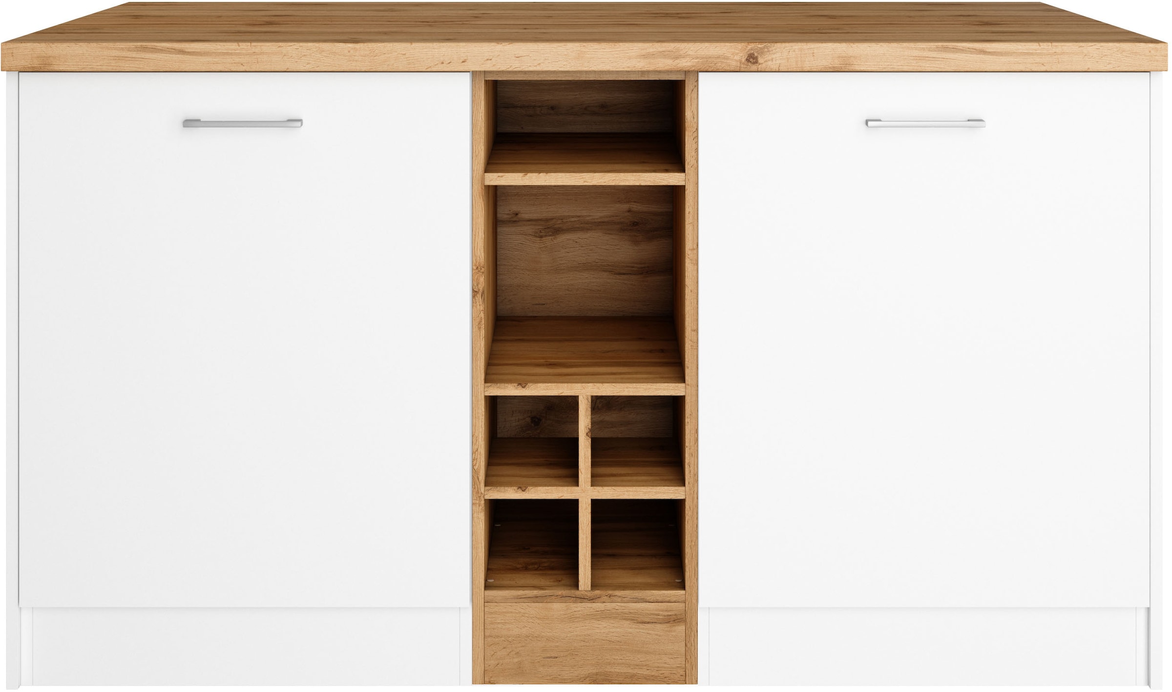 KOCHSTATION Kücheninsel »KS-Milan«, Stellmaß 153/100 cm, viel Stauraum, Lebensmittelpunkt: Küche