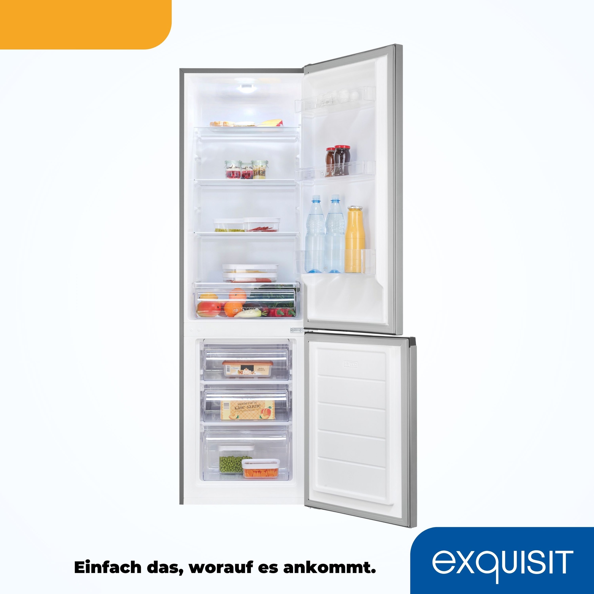 exquisit Kühl-/Gefrierkombination »KGC265-70-040D inoxlook«