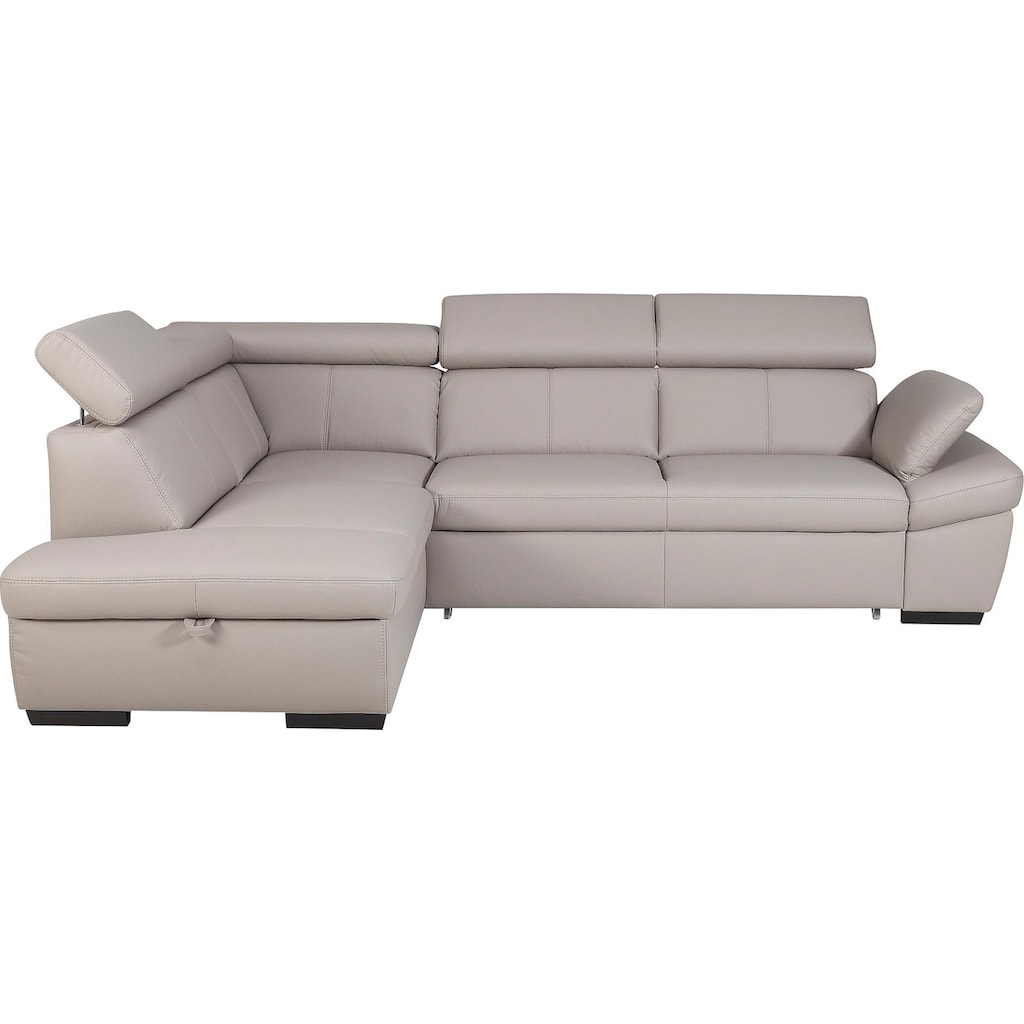 exxpo - sofa fashion Ecksofa, inklusive Kopfteil- und Armteilverstellung, wahlweise mit Bettfunktion und Bettkasten