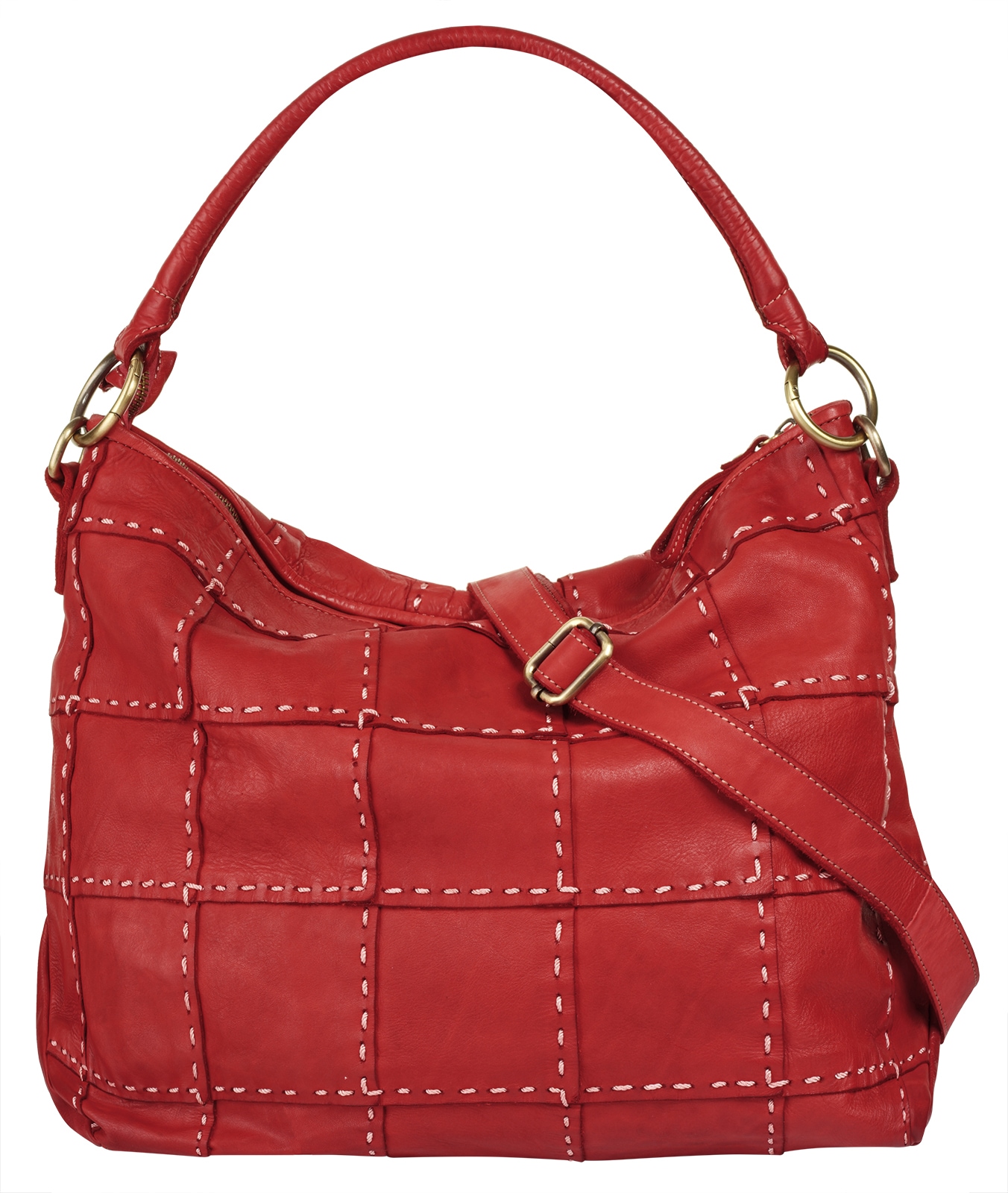 Shopper, echt Leder, Made in Italy, Gr. B/H/T: 40 cm x 30 cm x 7 cm onesize, rot