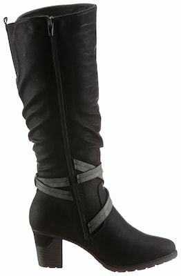 klassischer Stiefel in Schwarz mit Absatz