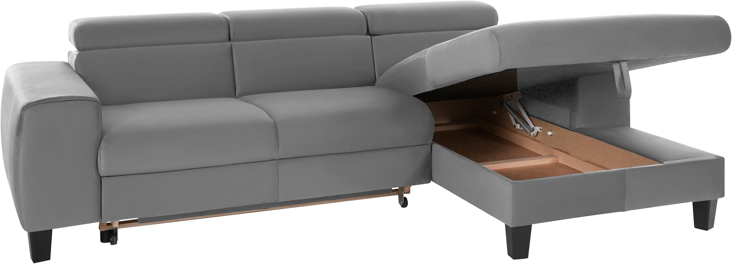 COTTA Polstergarnitur »Morven L-Form«, (Set), Set bestehend aus: Ecksofa mit Kopfteilverstellung & Hocker