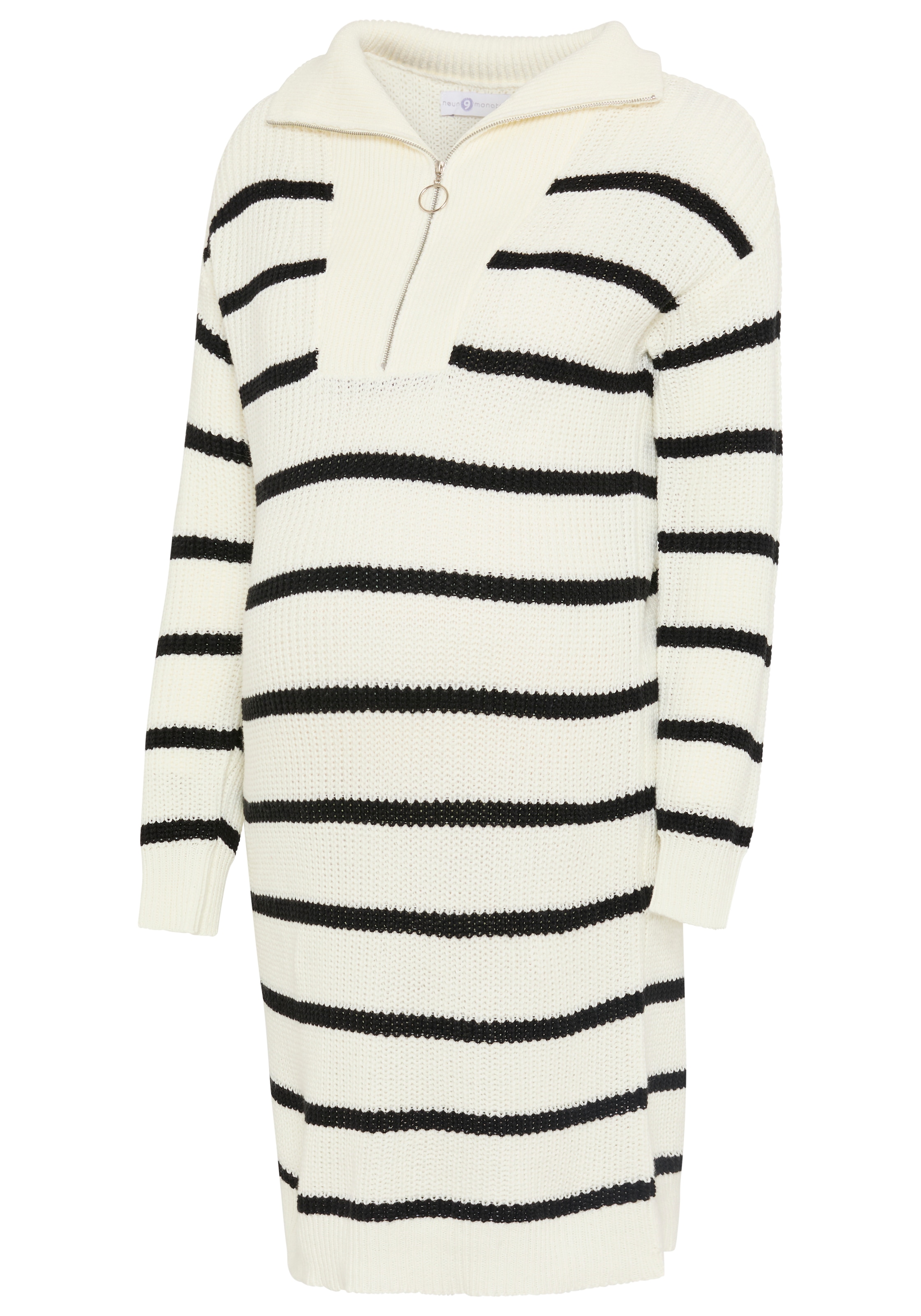 Neun Monate Umstandskleid »Umstand-Strickkleid mit Zipper - Stillpullover« Langarm, aus Strickmaterial, mit Reißverschluss