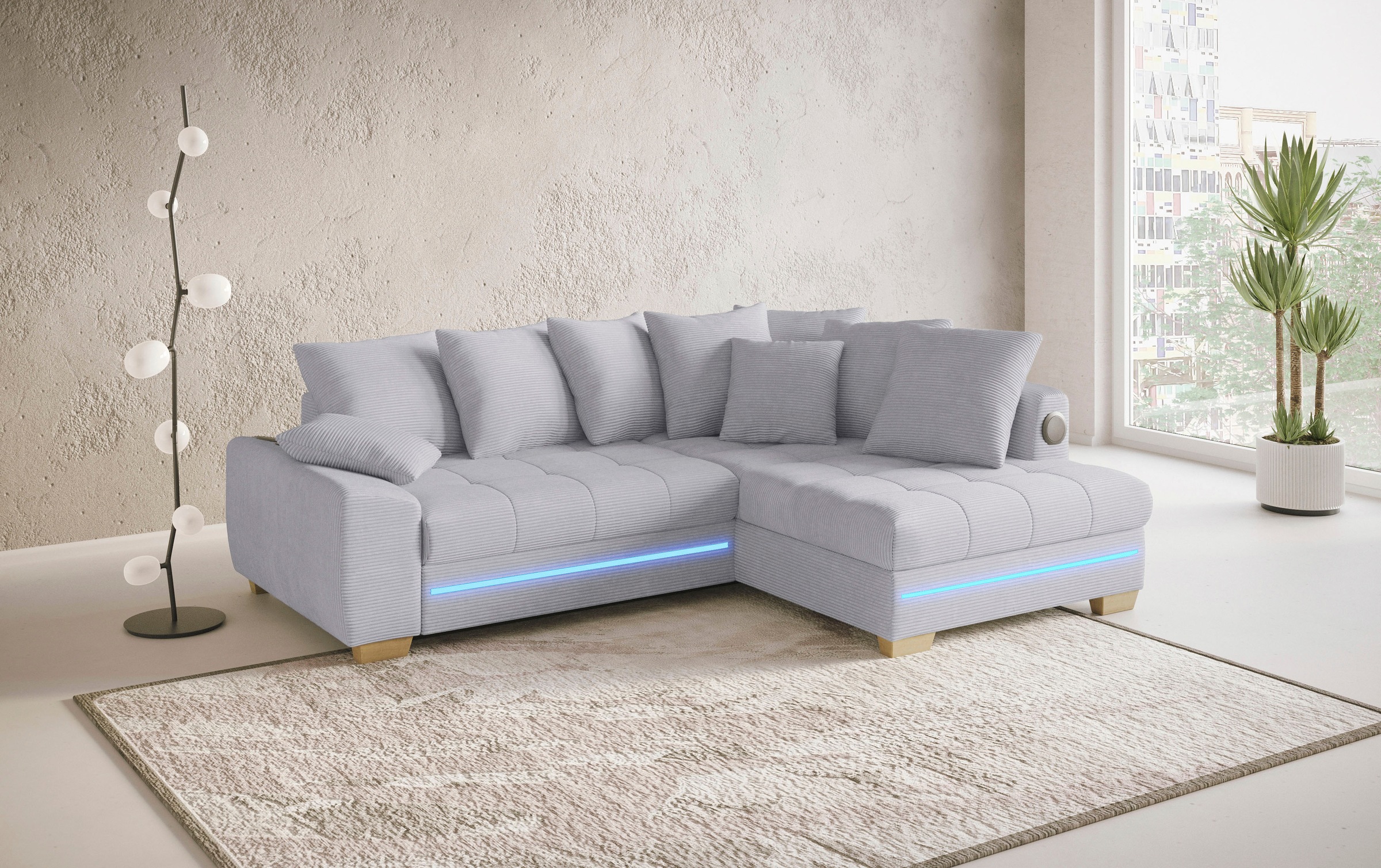 Mr. Couch Ecksofa »Nikita II, L-Form«, mit Kaltschaum, RGB-LED, Soundsystem günstig online kaufen