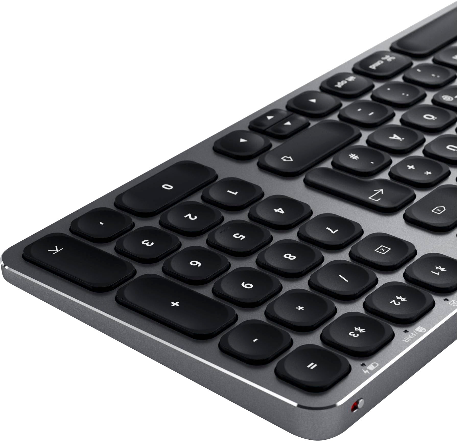 Satechi Tastatur »Aluminium BT Backlit Keyboard Slim German«, (Ziffernblock-Funktionstasten-Lautstärkeregler-USB-Anschluss)