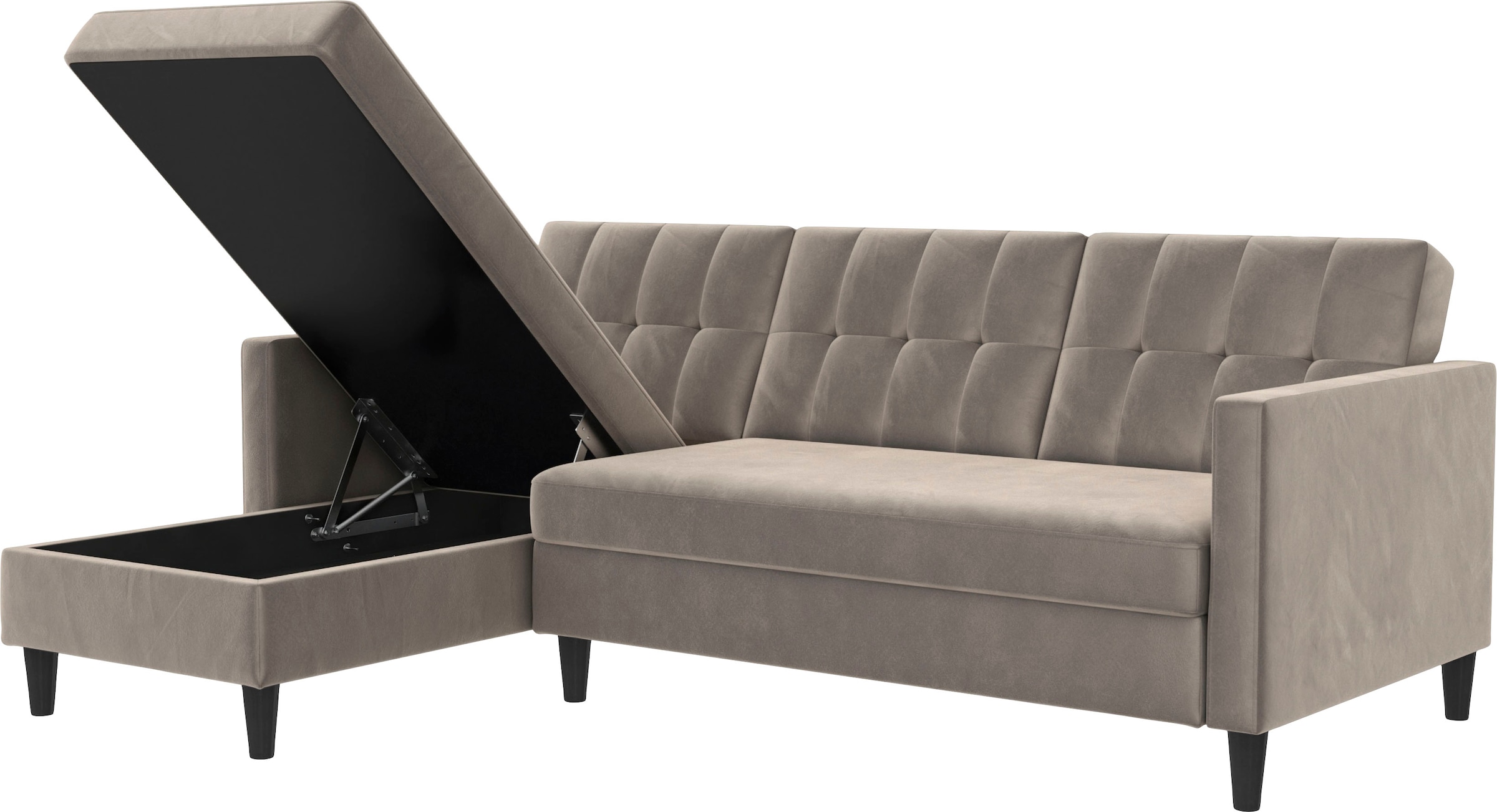 Dorel Home Ecksofa »Hartford II«, mit Bettfunktion und Stauraum, Recamiere beidseitig montierbar