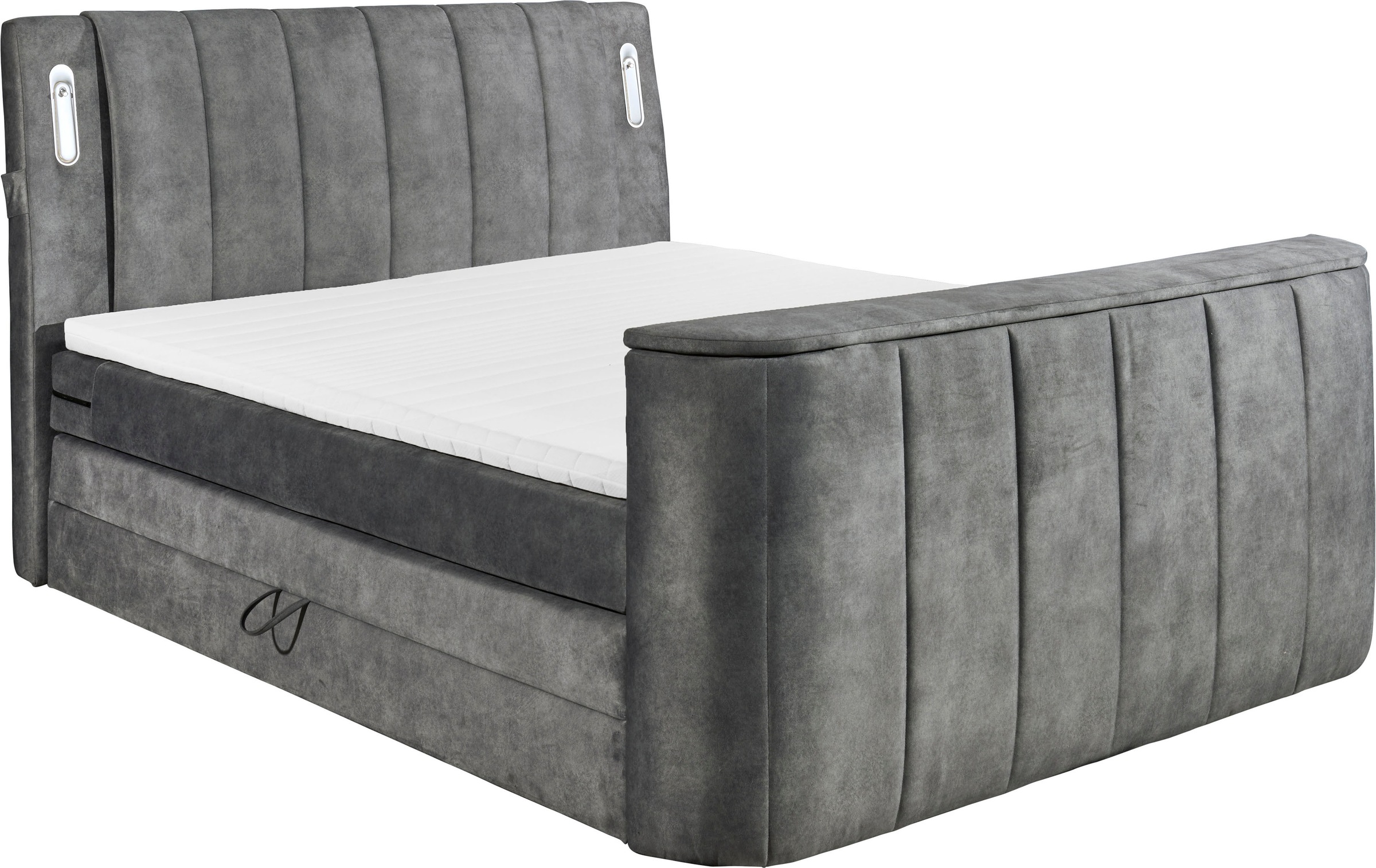 ED EXCITING DESIGN Boxspringbett »Dallas« 7 Stk. tlg. inkl. Topper, LED-Bel günstig online kaufen