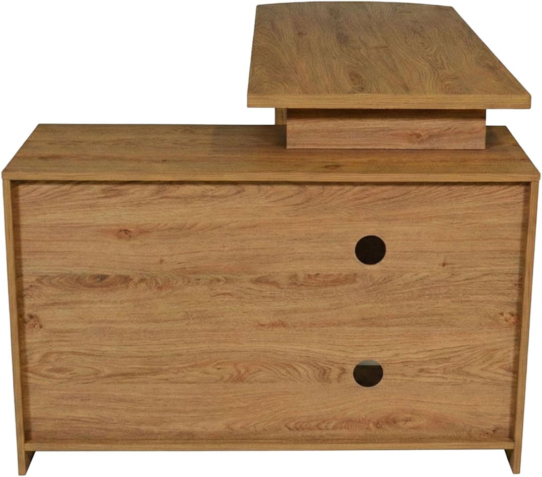 Jahnke Eckschreibtisch »MOON C 14 E« Eckschreibtisch, wechselseitig montierbar, 2 Fächer, Breite:140 cm