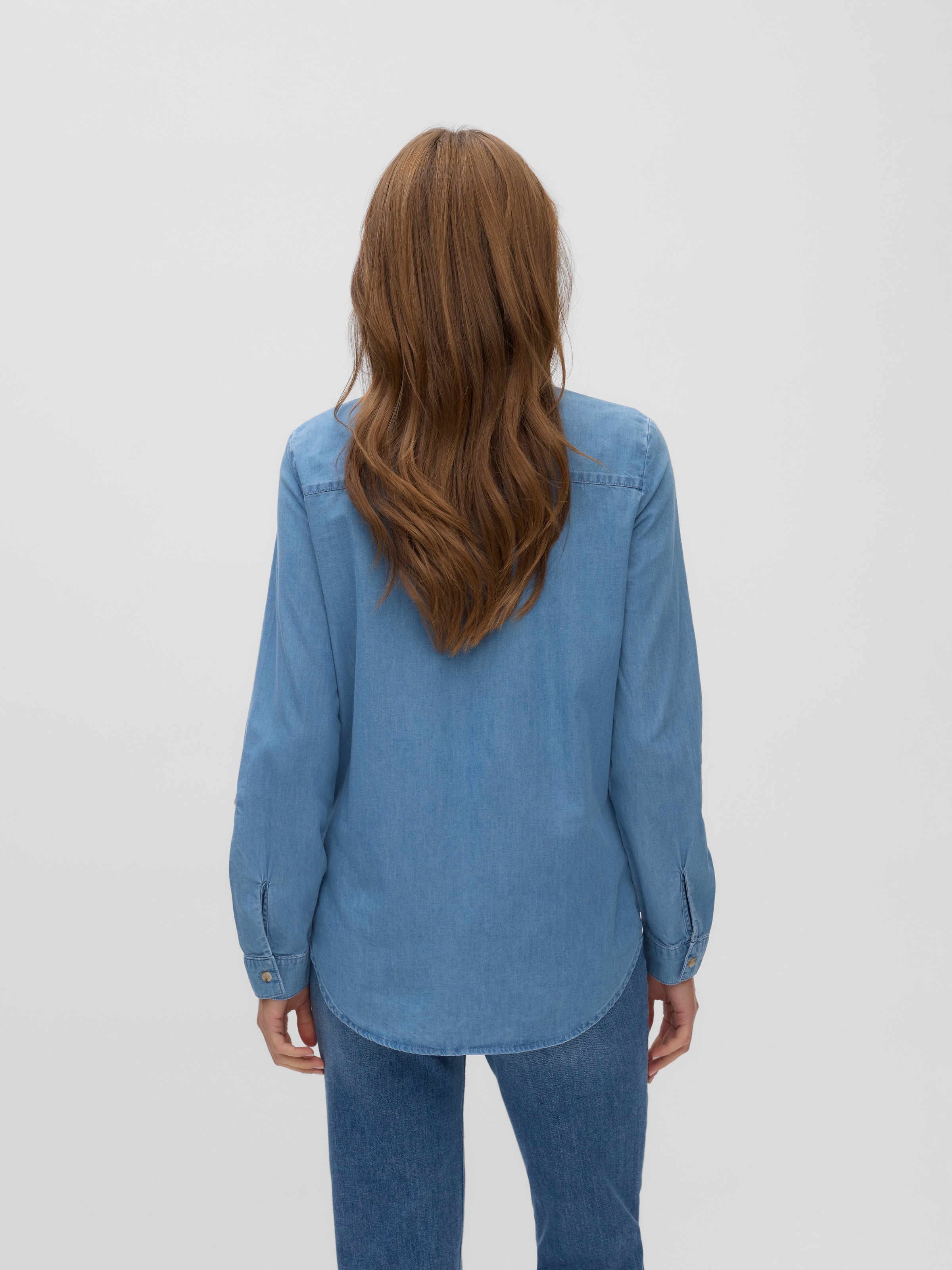 Vero Moda Jeansbluse »VMBUMPY LS LOOSE POCKET DNM SHIRT NOOS« Baumwolle
