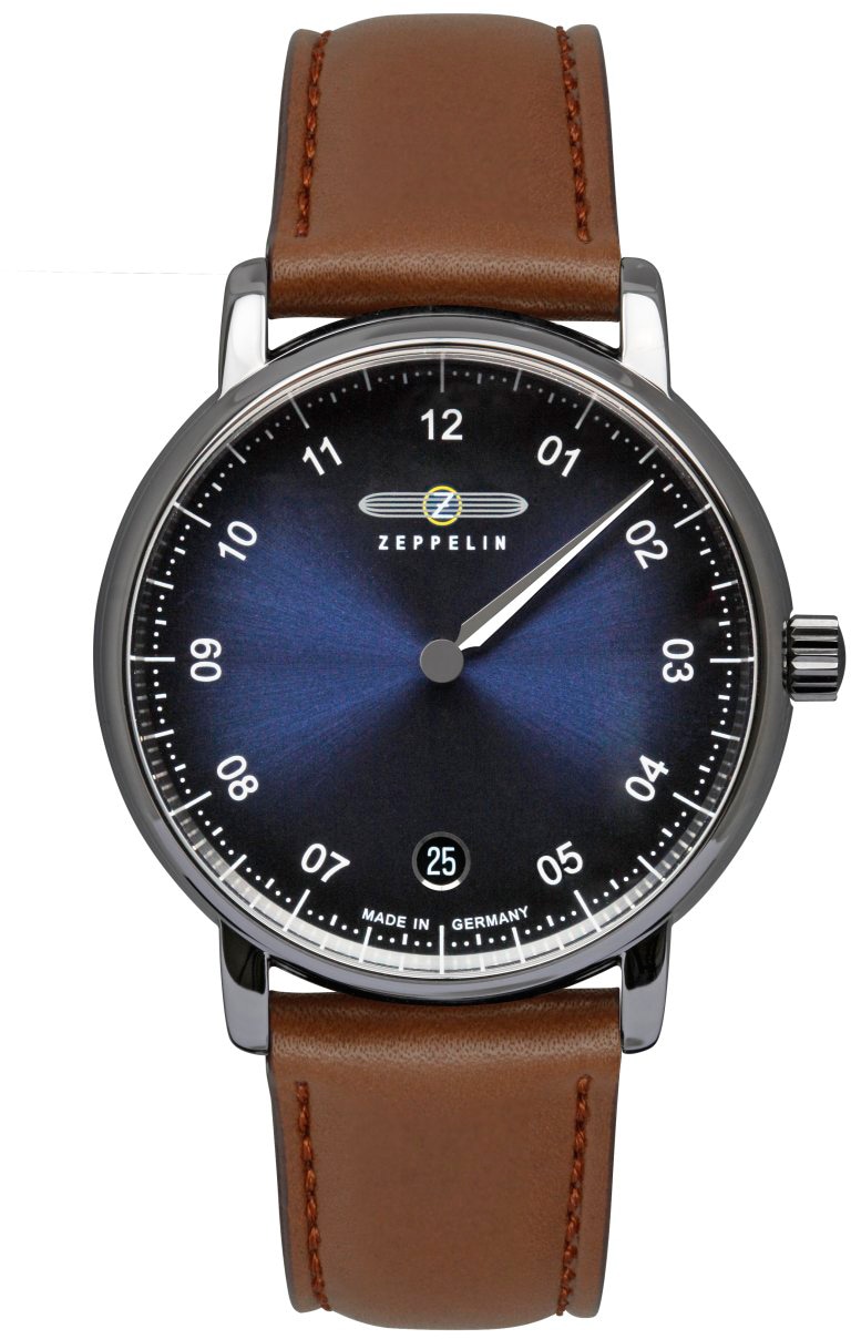 ZEPPELIN Quarzuhr »Monotimer Lady«, Armbanduhr, Damen, Einzeigeruhr, Datum, Lederarmband, Made in Germany
