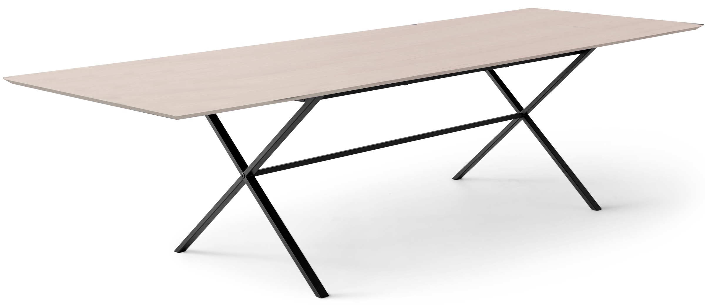 Hammel Furniture Esstisch »Meza Designtisch mit Auszugsfunktion und 2 Einlegeplatten«, rechteckige Tischplatte MDF, gekreuztes Metallgestell