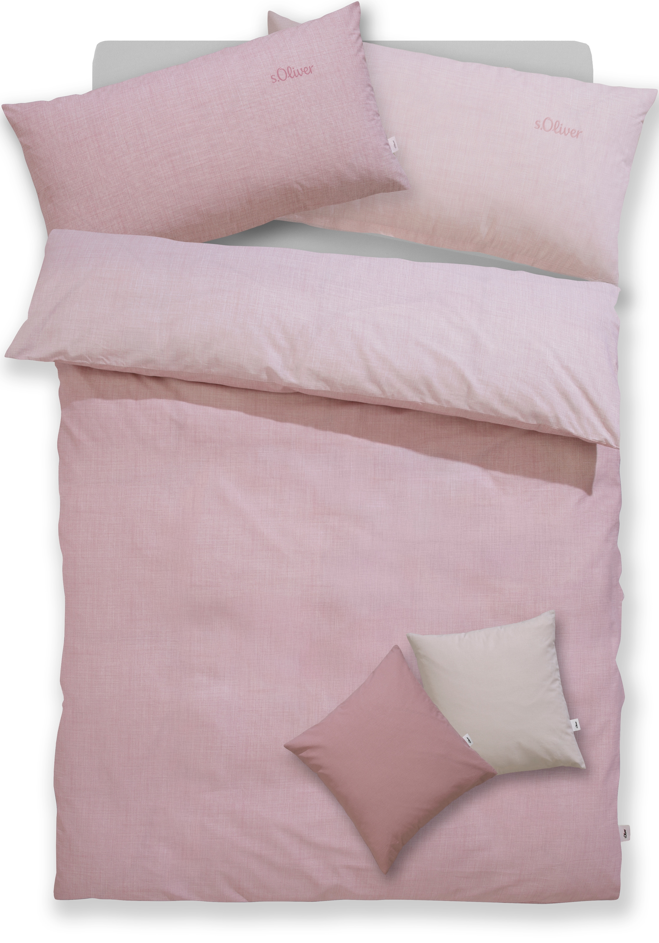s.Oliver Wendebettwäsche »Melinda in Gr. 135x200 oder 155x220 cm« 2 Stk. tlg. Markenbettwäsche mit GRATIS-Zugabe: 2x Kissenhülle, mit Reißverschluss