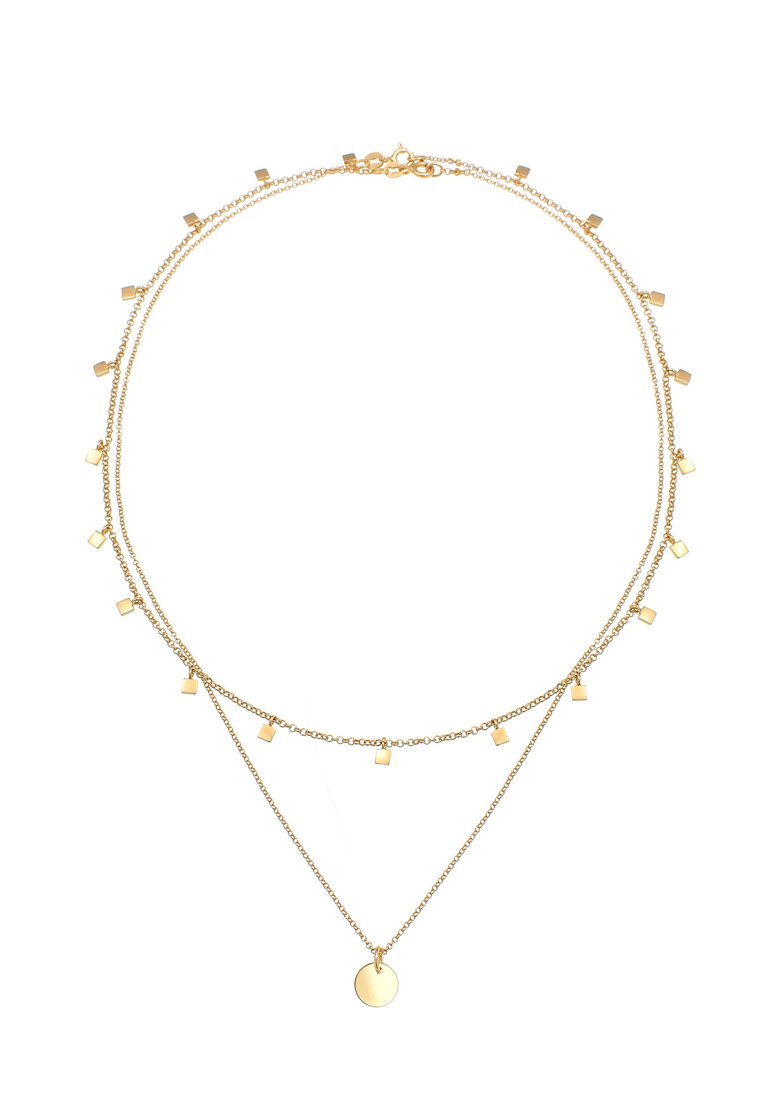 Elli Ketten-Set »Set Erbskette Plättchen Quadrat (2 tlg) 925 Silber«