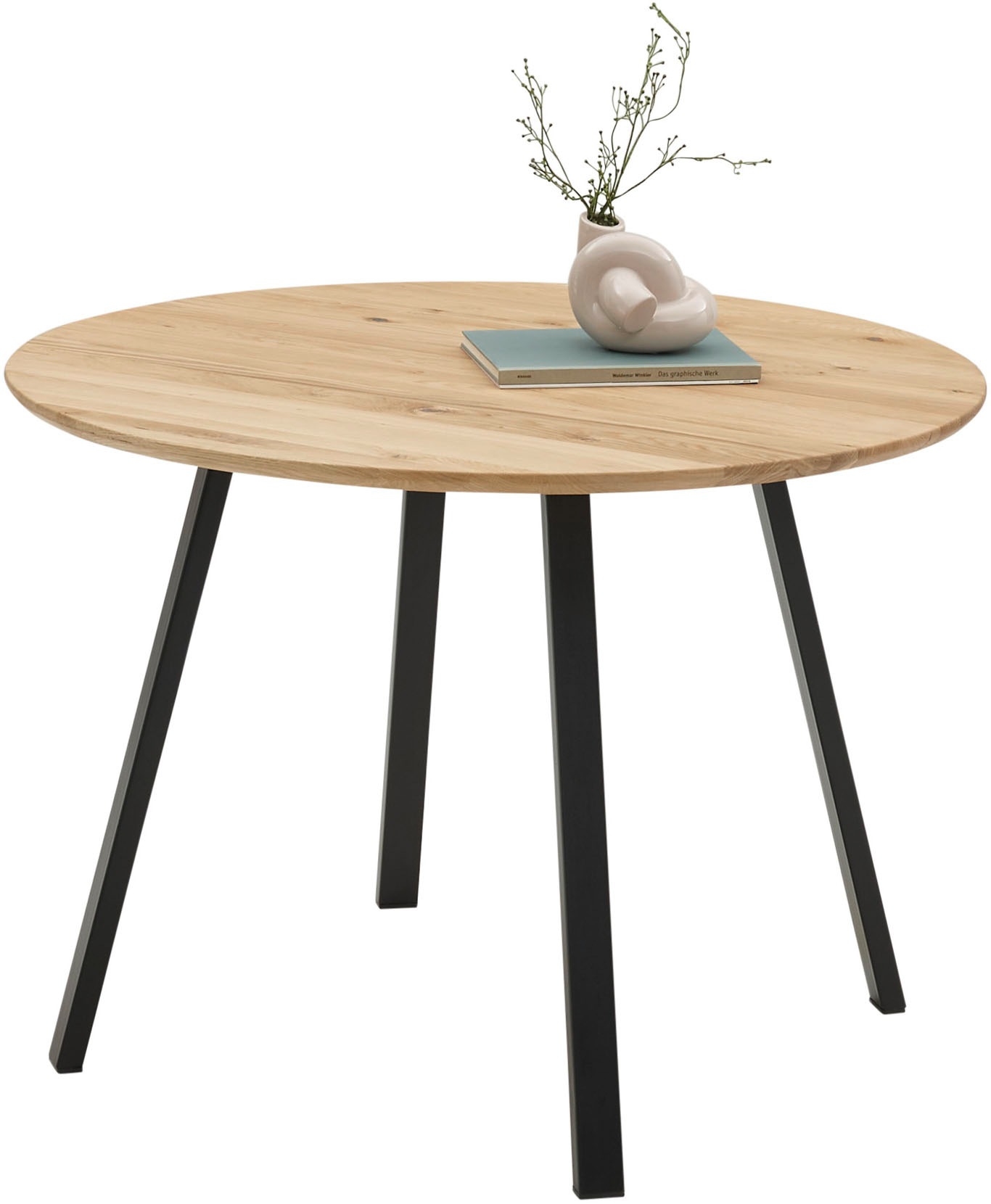 Stolkom Esstisch »Nils Massivholz rund, Esszimmertisch Eiche, BxH 110x75 cm günstig online kaufen