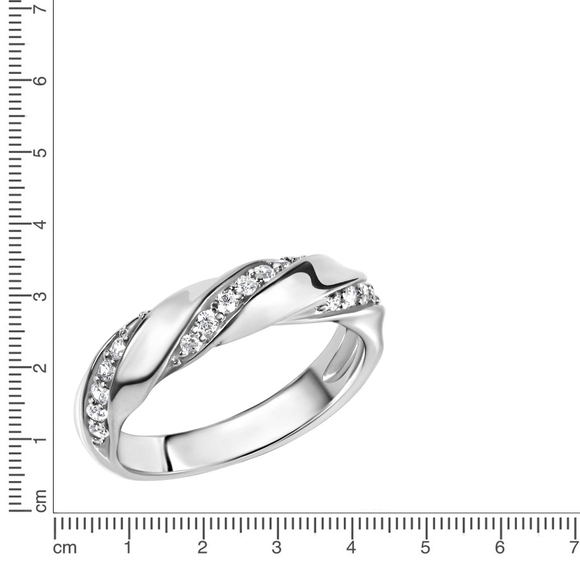 Zeeme Fingerring »Silber 925 rhodiniert mit Zirkonia weiß«