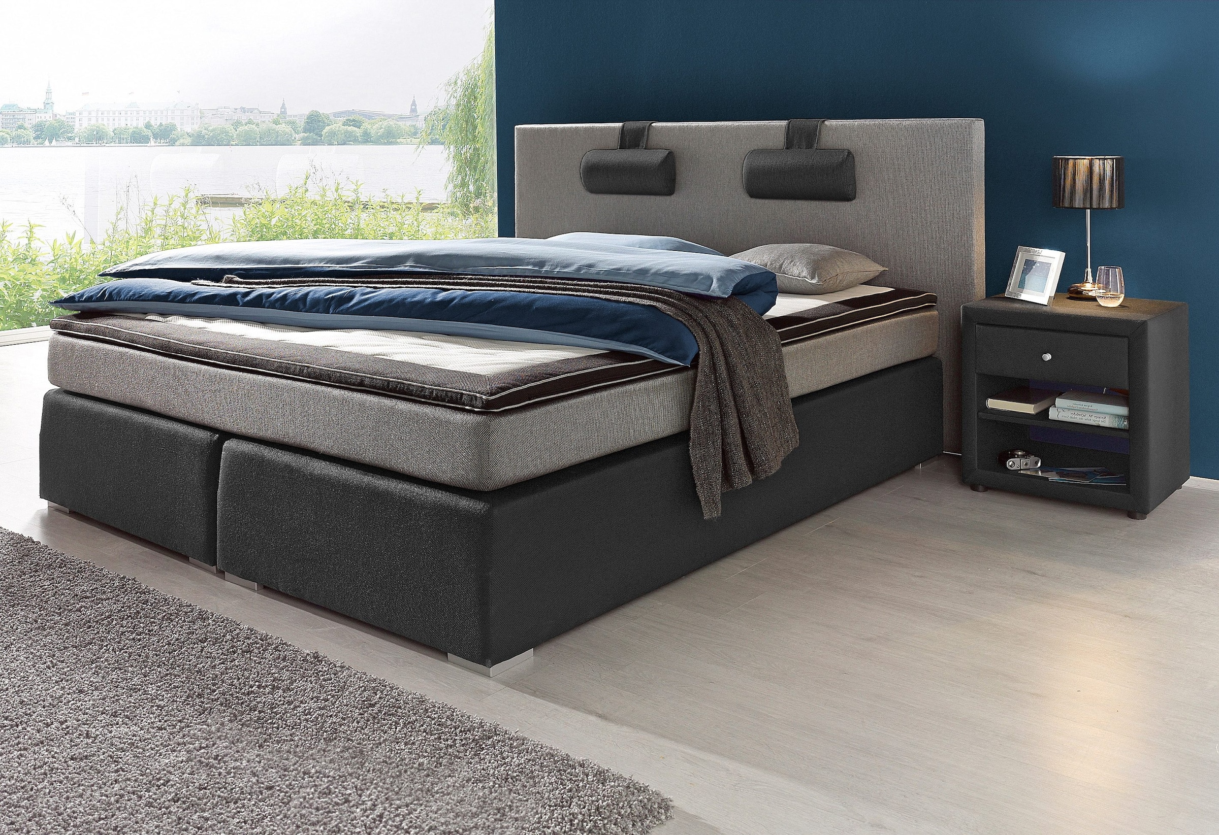 ATLANTIC home collection Boxspringbett "Rick", mit Bonnell-Federkernmatratz günstig online kaufen