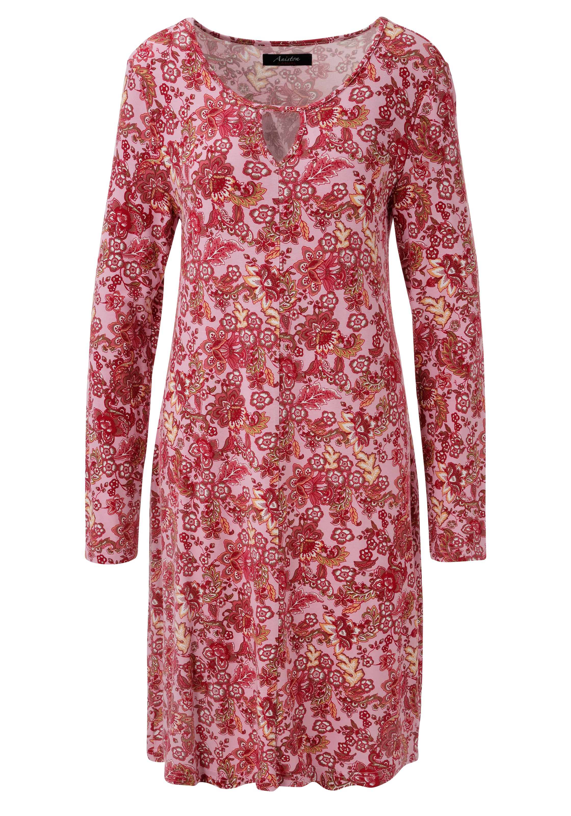 Aniston CASUAL A-Linien-Kleid mit farbenfrohen Blumendruck - jedes Teil ein Unikat - NEUE KOLLEKTION