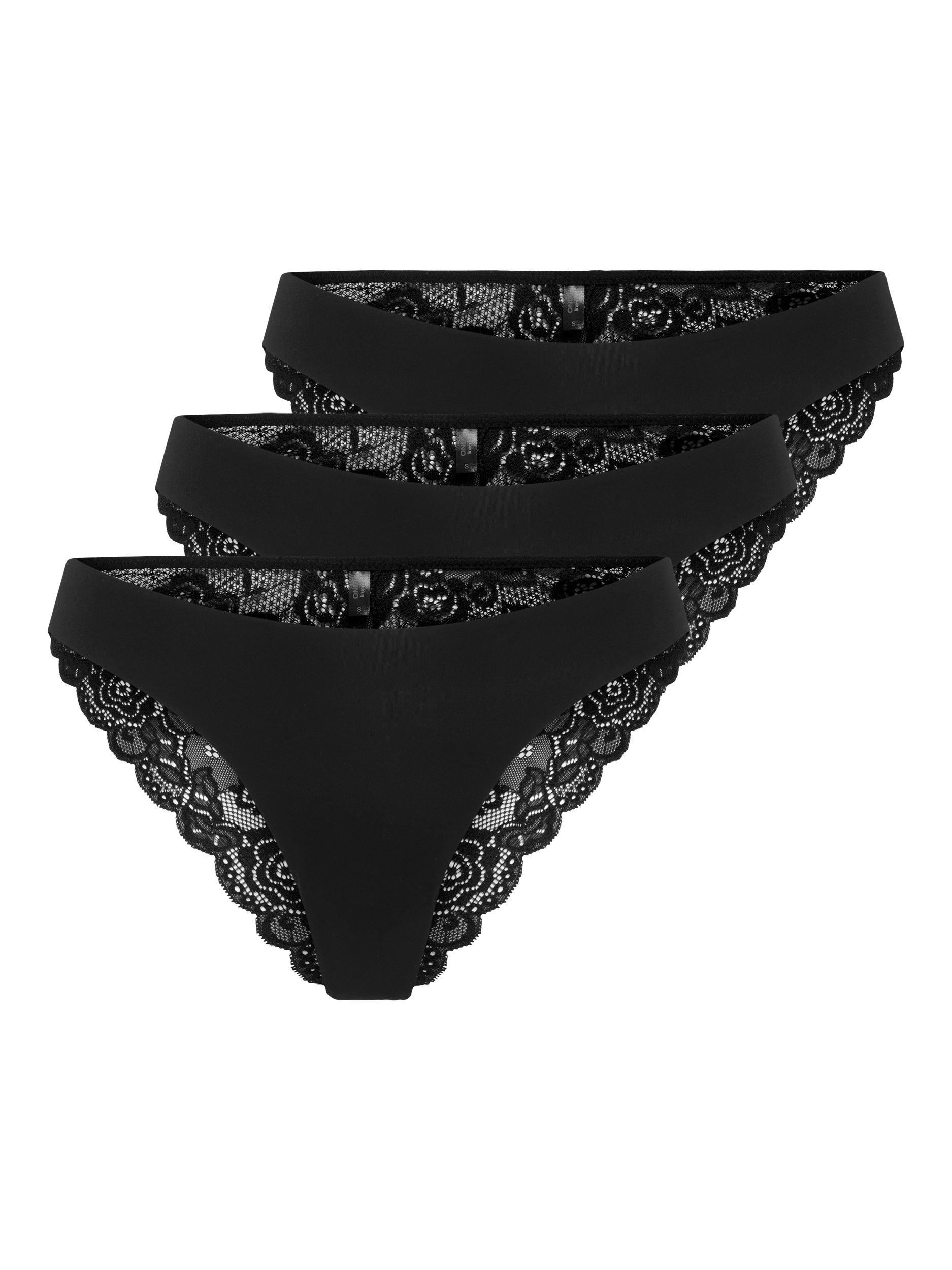 ONLY Brasilslip »ONLCHLOE LACE BRAZIL 3-PACK NOOS ACC«, (Packung, 3 St.)