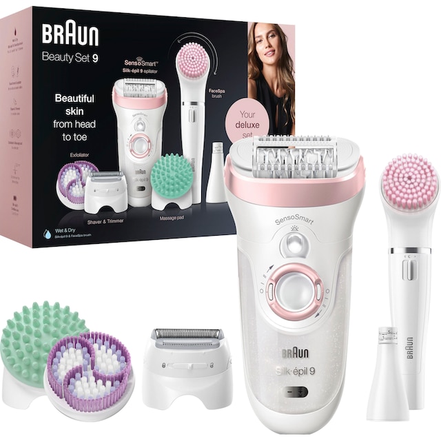 Braun Epilierer »Silk-épil Deluxe Beauty-Set 9-995 Deluxe«, 9-in-1  Kabellose Wet&Dry Haarentfernung für Gesicht und Körper