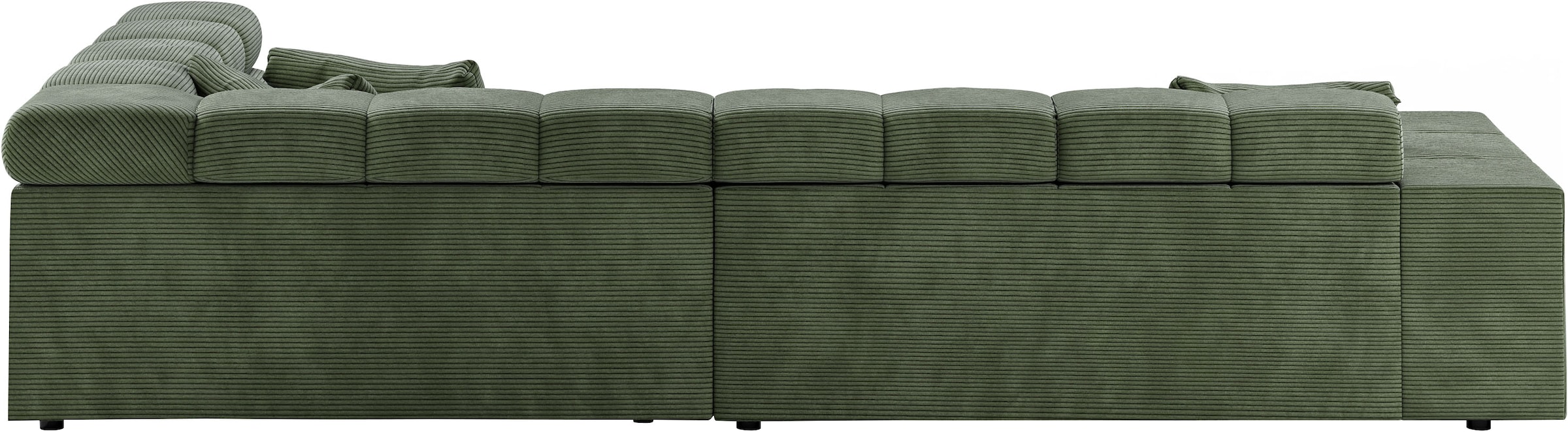 INOSIGN Ecksofa »Ancona incl. Kopfteilverstellung, Zierkissen Breite 319cm, L-Form«, wahlweise motorische Sitztiefenverstellung, auch in Cord + Easy Care
